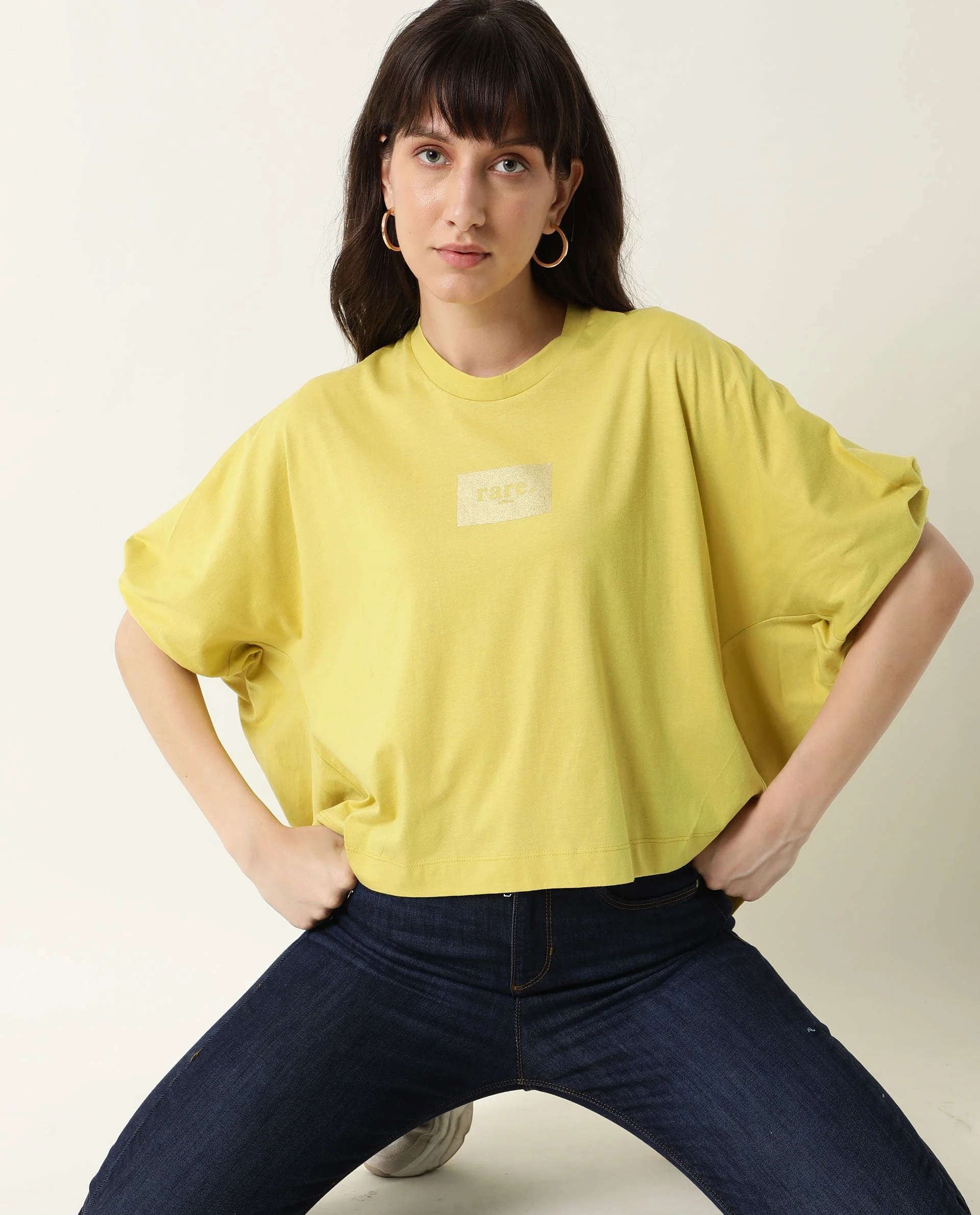 Rareism Womens Hooda 2 Yellow T-Shirt Round Neck 3/4Th Sleeve - Image 2