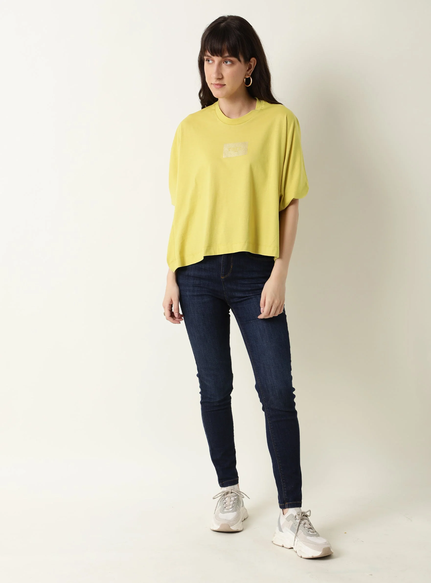 Rareism Womens Hooda 2 Yellow T-Shirt Round Neck 3/4Th Sleeve - Image 3