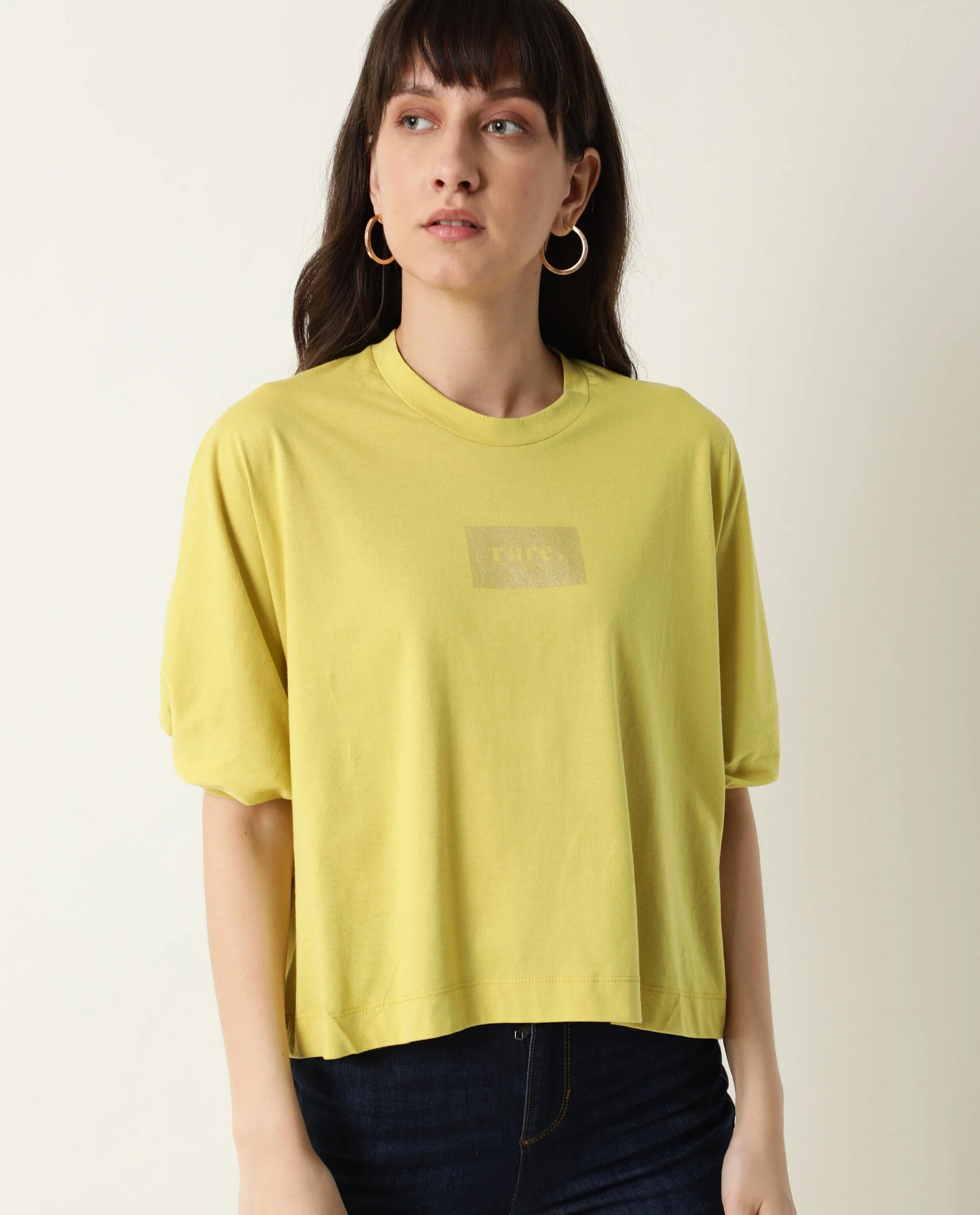 Rareism Womens Hooda 2 Yellow T-Shirt Round Neck 3/4Th Sleeve - Image 5