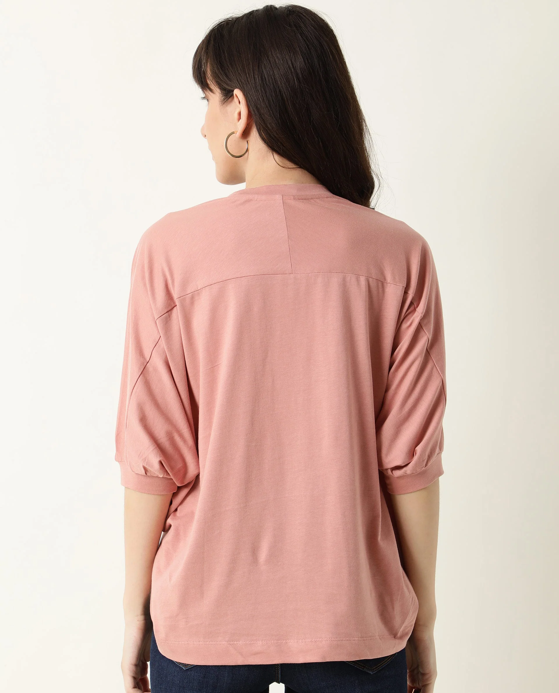 Rareism Womens Hooda 2 Pink T-Shirt Round Neck 3/4Th Sleeve - Image 3
