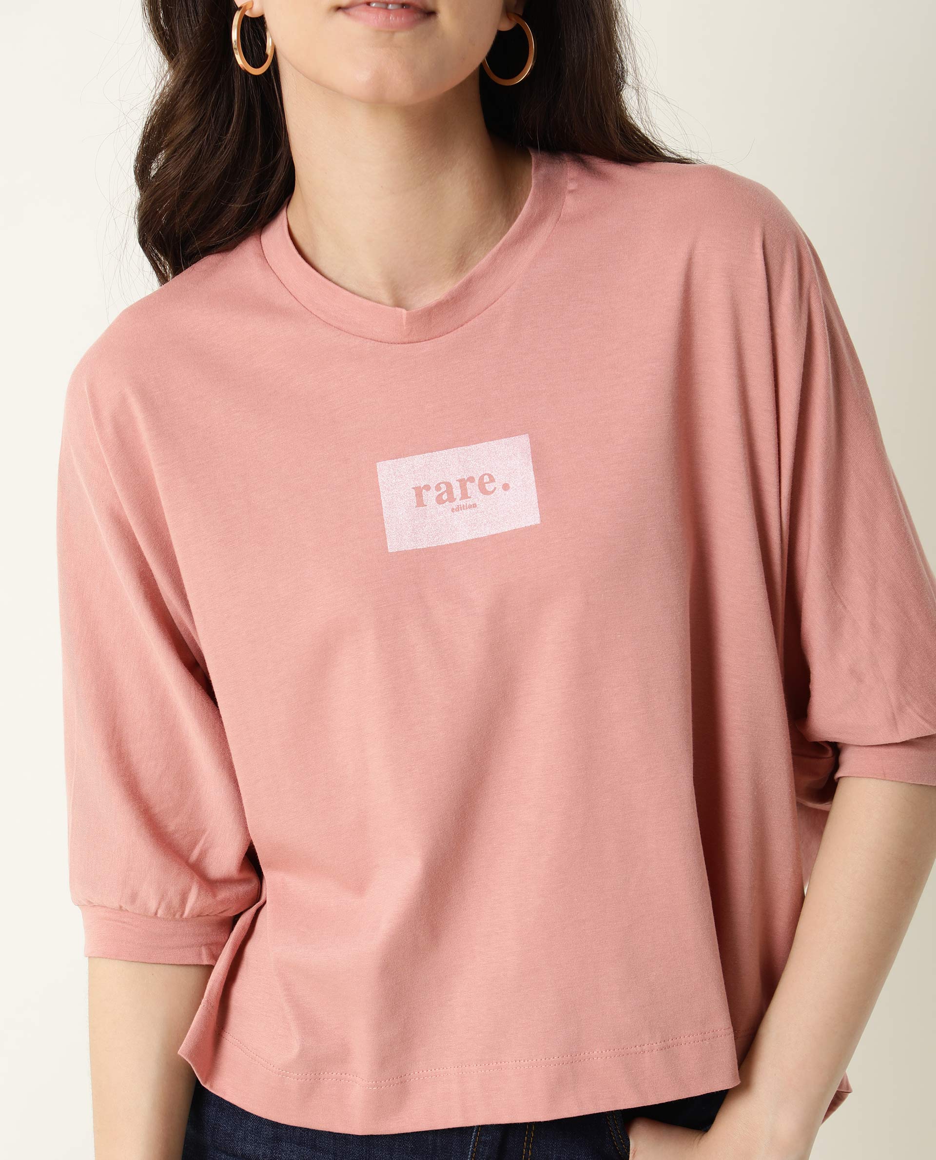 Rareism Womens Hooda 2 Pink T-Shirt Round Neck 3/4Th Sleeve - Image 5