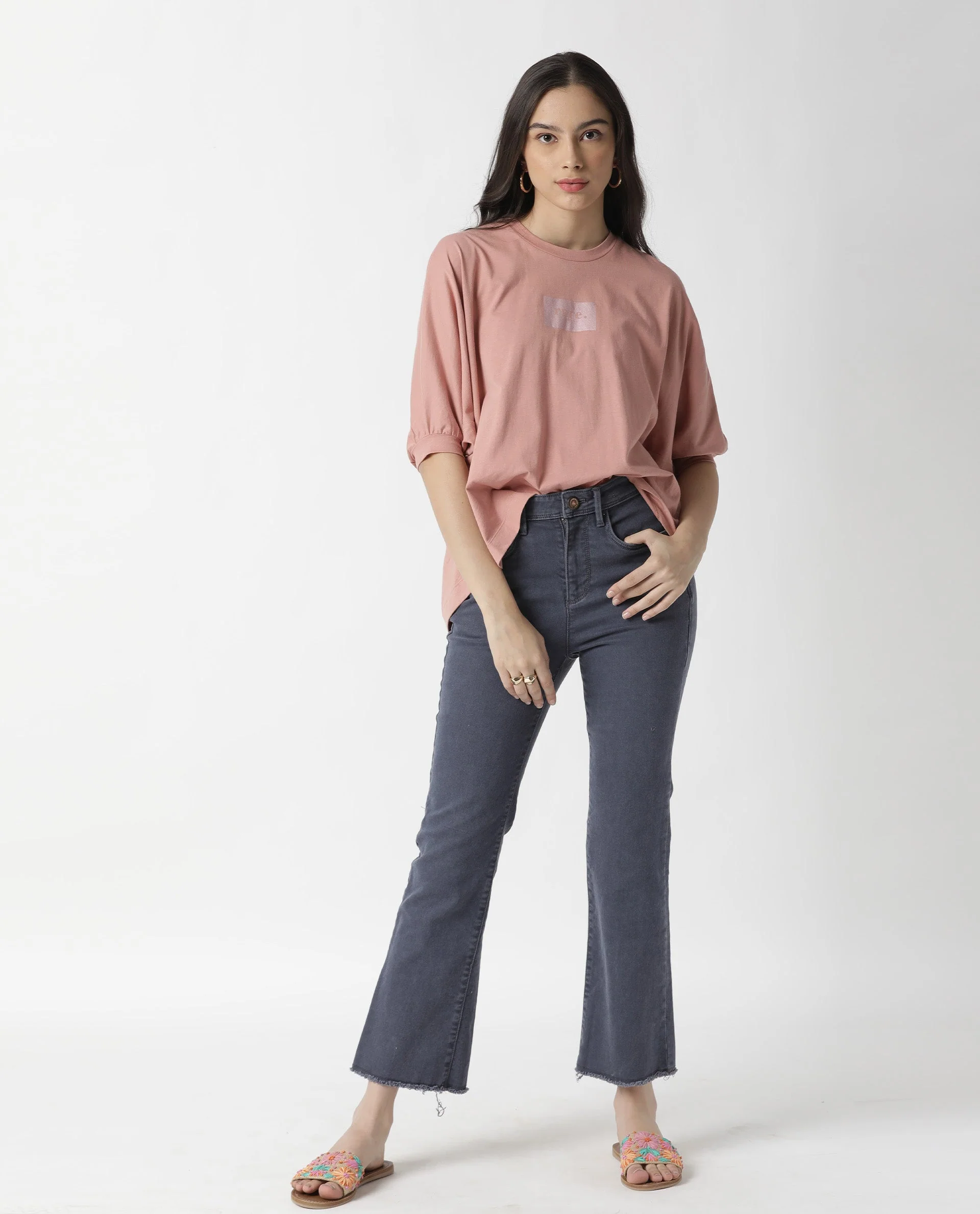 Rareism Womens Hooda 2 Pink T-Shirt Round Neck 3/4Th Sleeve - Image 6
