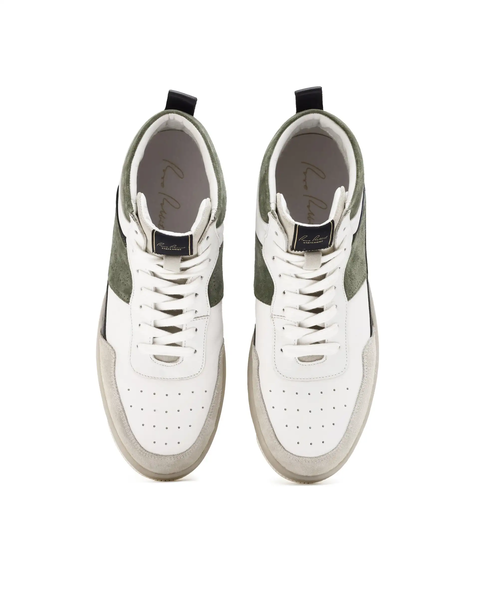 Rare Rabbit Men's Horizon Green Suede And Leather High-Top Lace Up Sneaker Shoes - Image 4