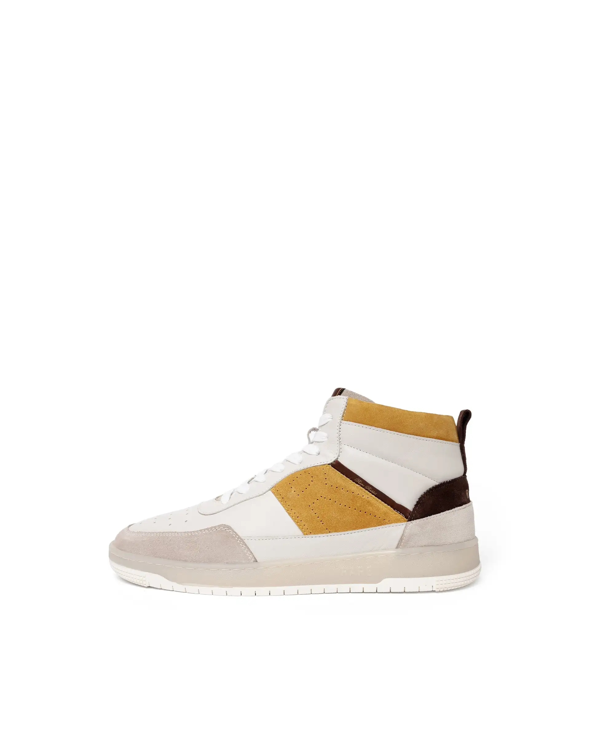 Rare Rabbit Men's Horizon Mustard Suede And Leather High-Top Lace Up Sneaker Shoes - Image 7