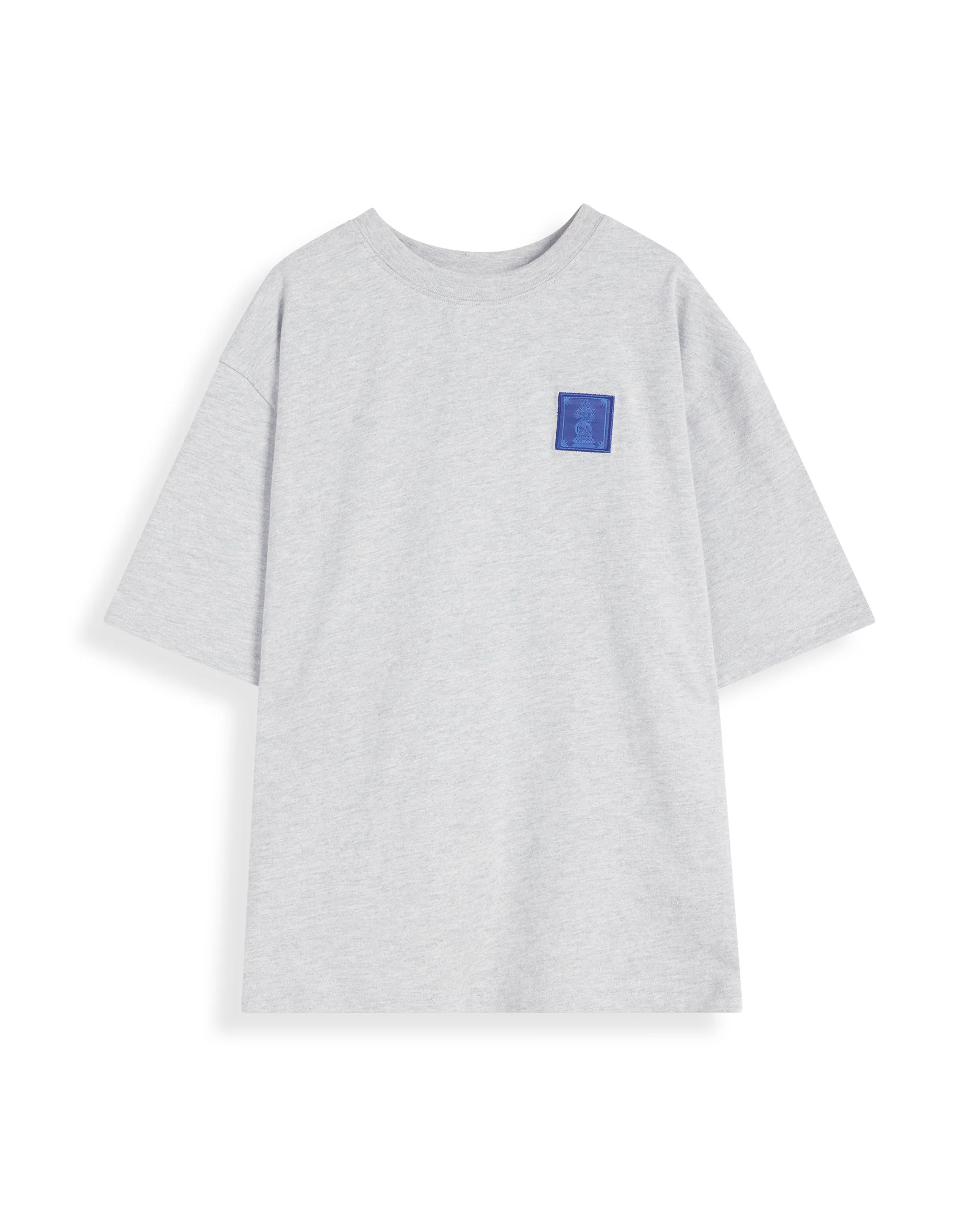 Rare Ones Kids Horse Melange Grey Cotton Half Sleeves Crew Neck Oversized Fit Graphic Back Print T-Shirt - Image 2