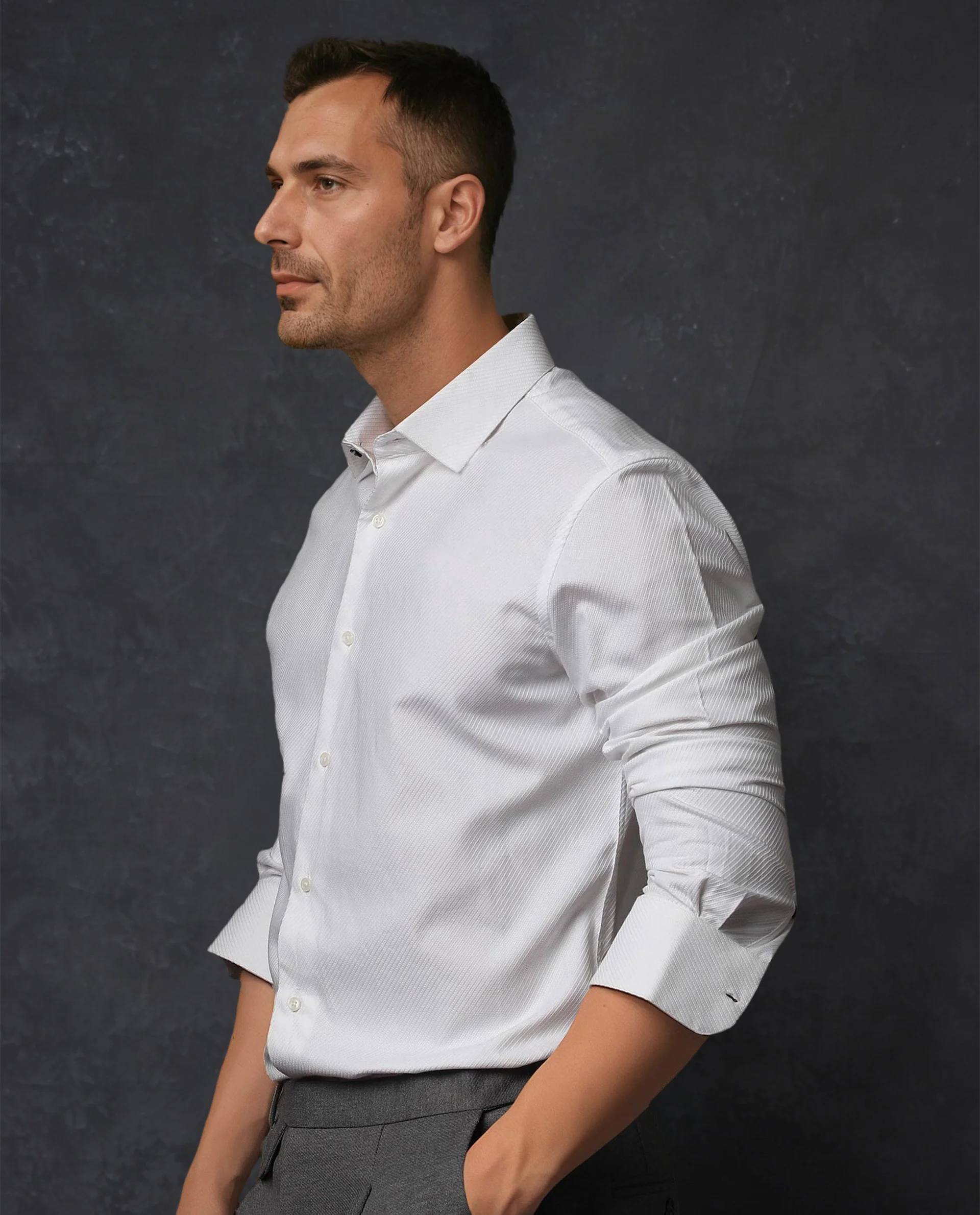 Rare Rabbit Men's Hosa White Cotton Plain Regular Fit Full Sleeve Collared Shirt - Image 7