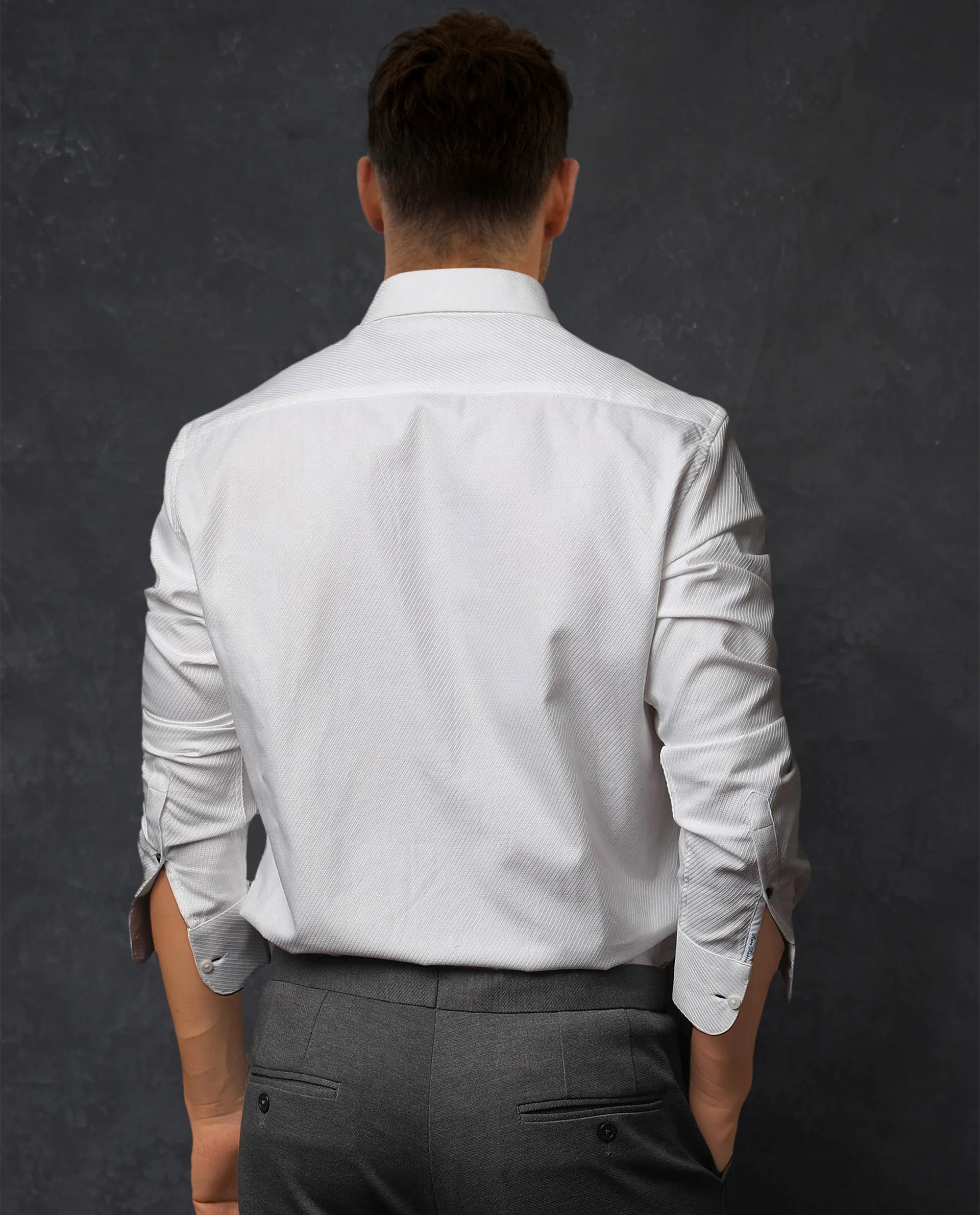 Rare Rabbit Men's Hosa White Cotton Plain Regular Fit Full Sleeve Collared Shirt - Image 8