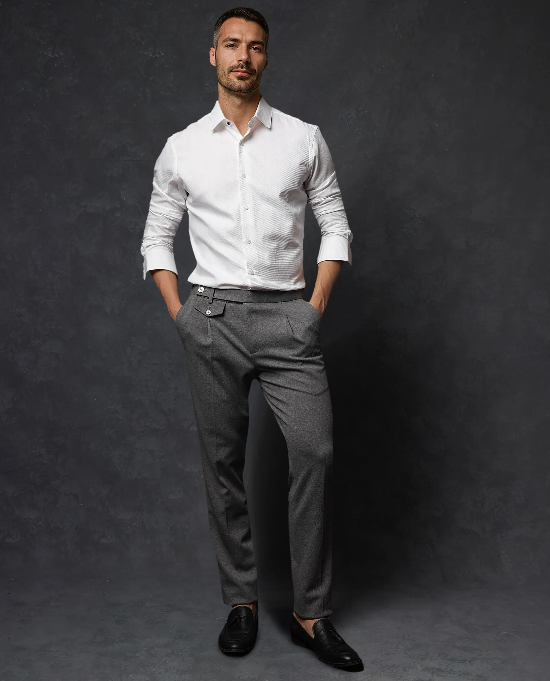 Rare Rabbit Men's Hosa White Cotton Plain Regular Fit Full Sleeve Collared Shirt - Image 9