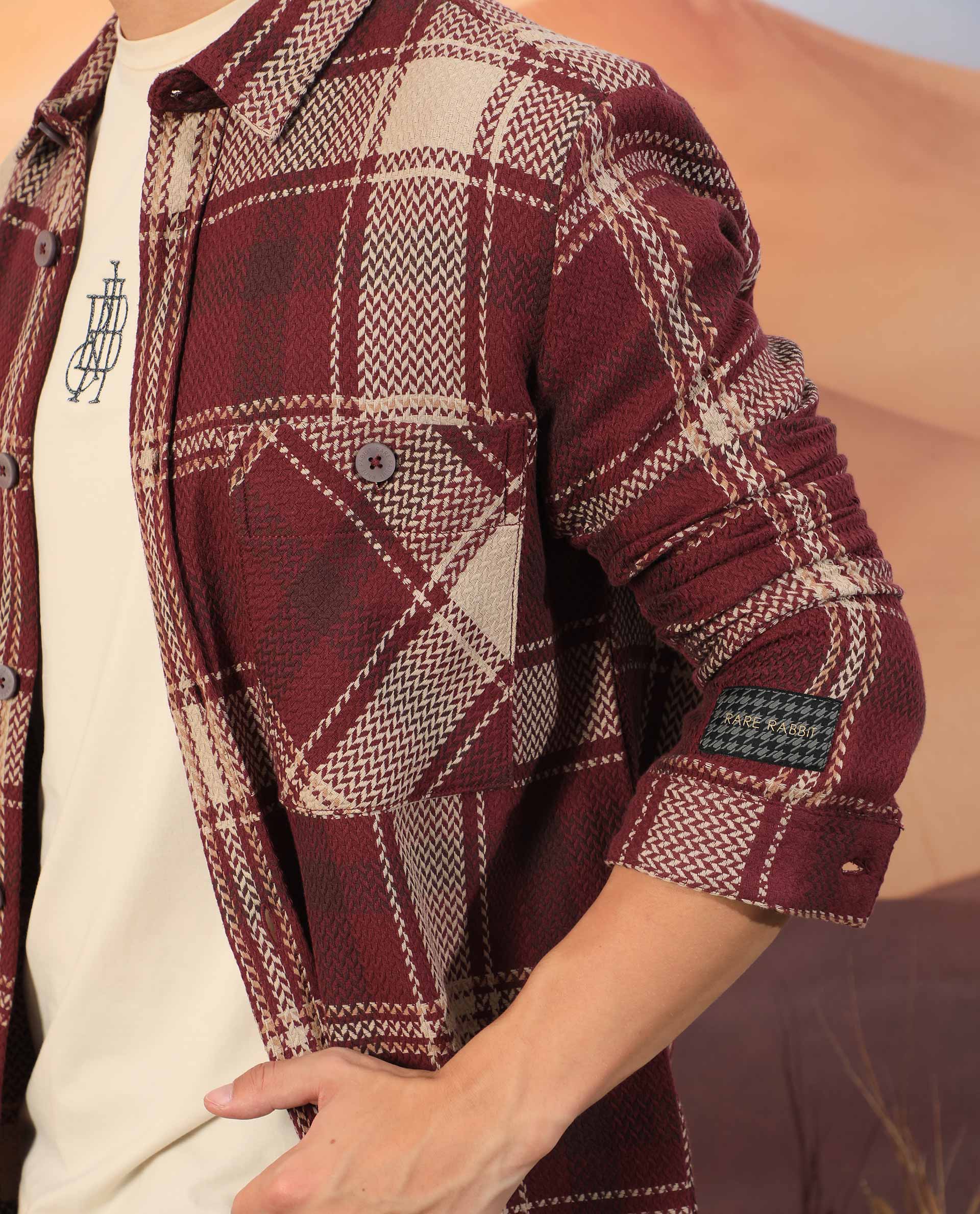 Rare Rabbit Men's Hunter Maroon Regular Fit Jacket - Image 3