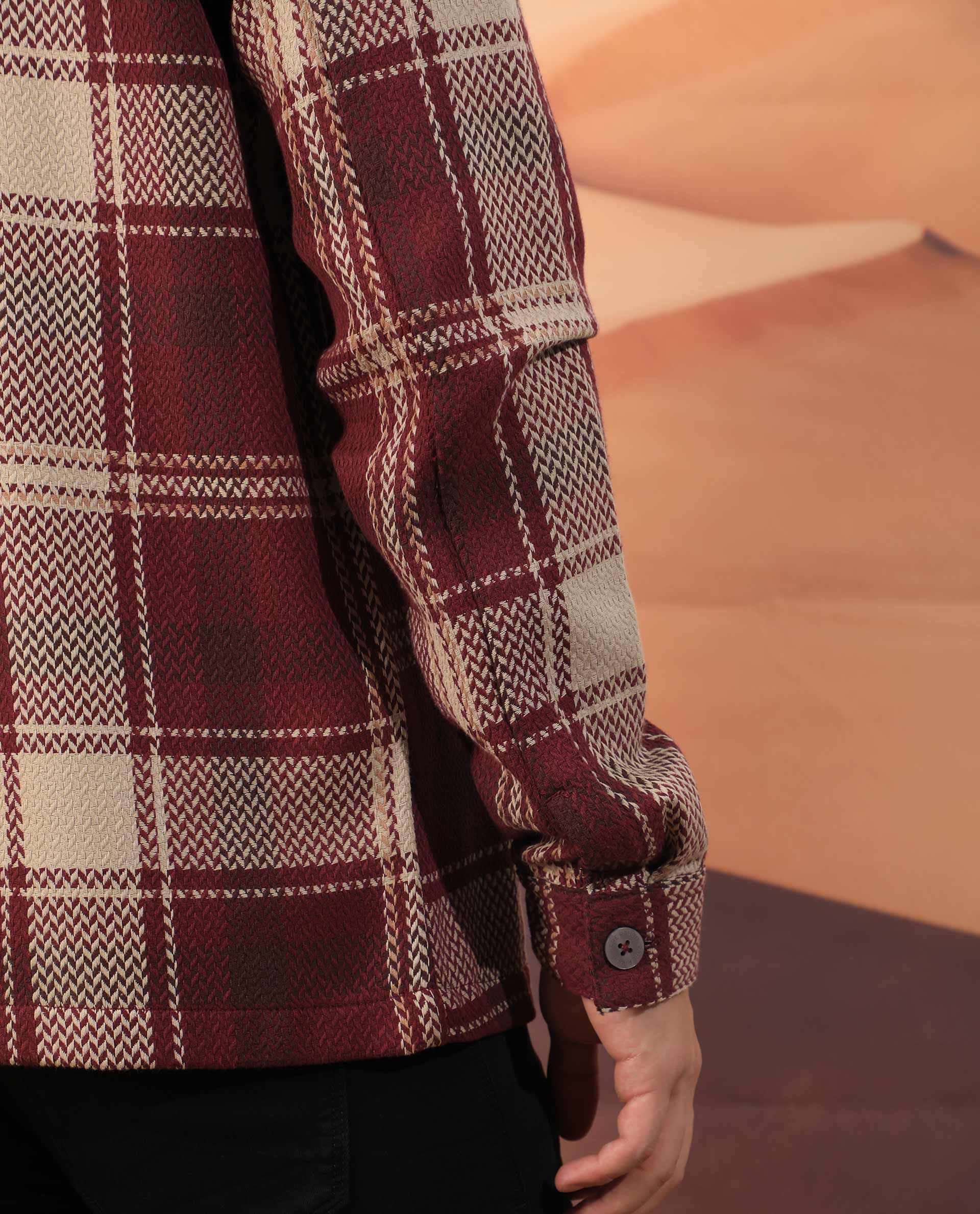 Rare Rabbit Men's Hunter Maroon Regular Fit Jacket - Image 6