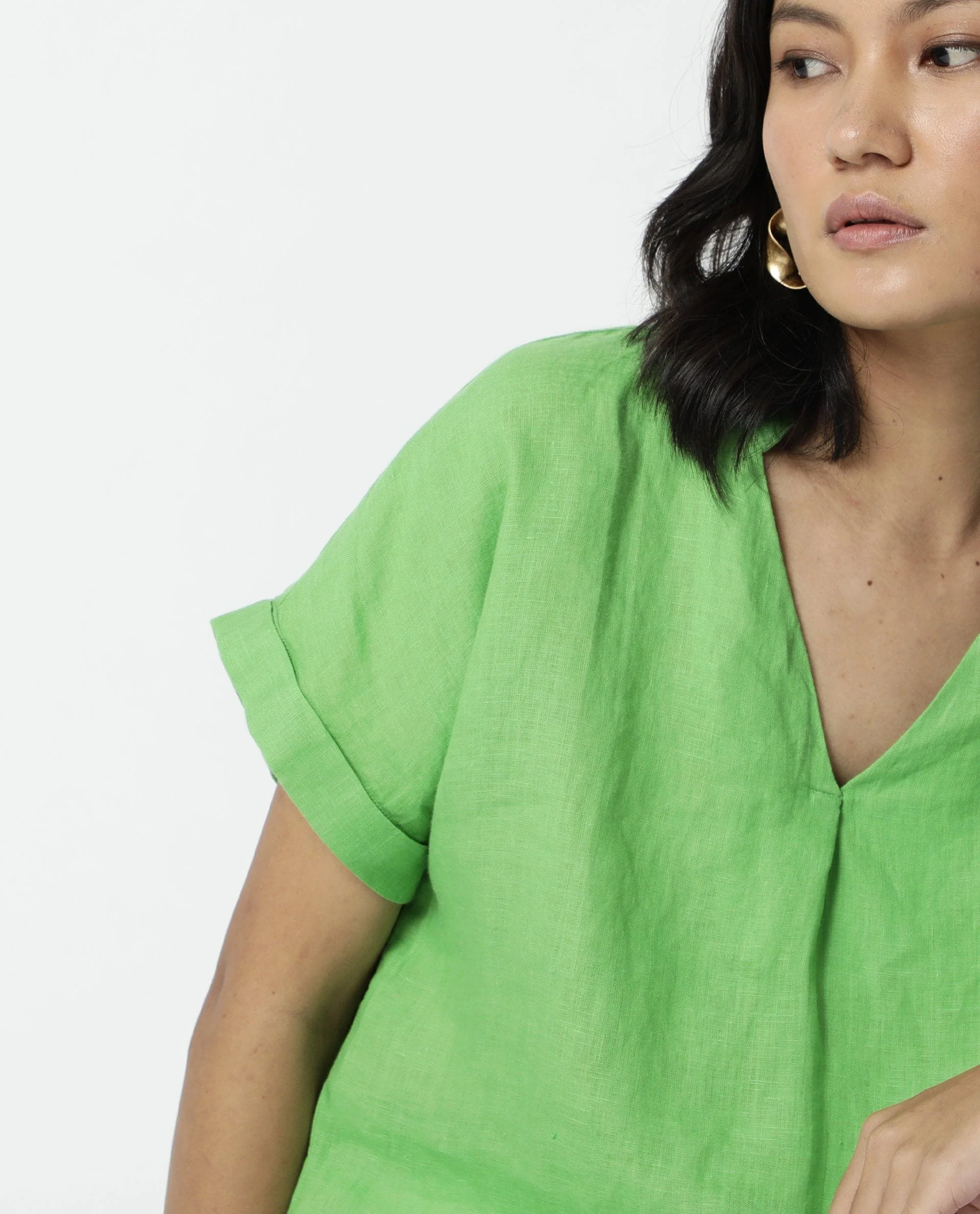 Rareism Women Hute Green Top Full Sleeves Solid - Image 2