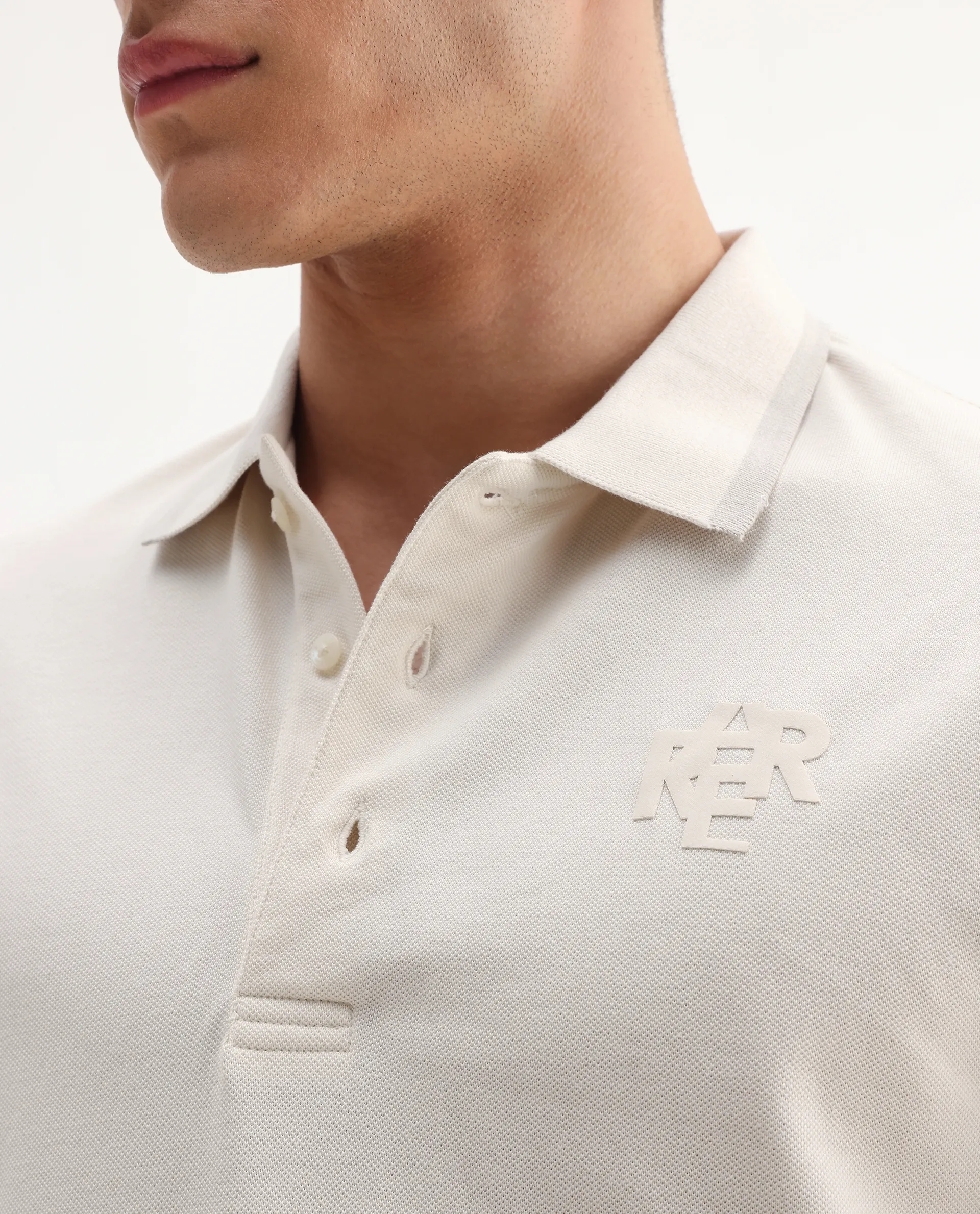 Rare Rabbit Men's Hux Pastel Yellow Cotton Plain Regular Fit Half Sleeve Polo - Image 3