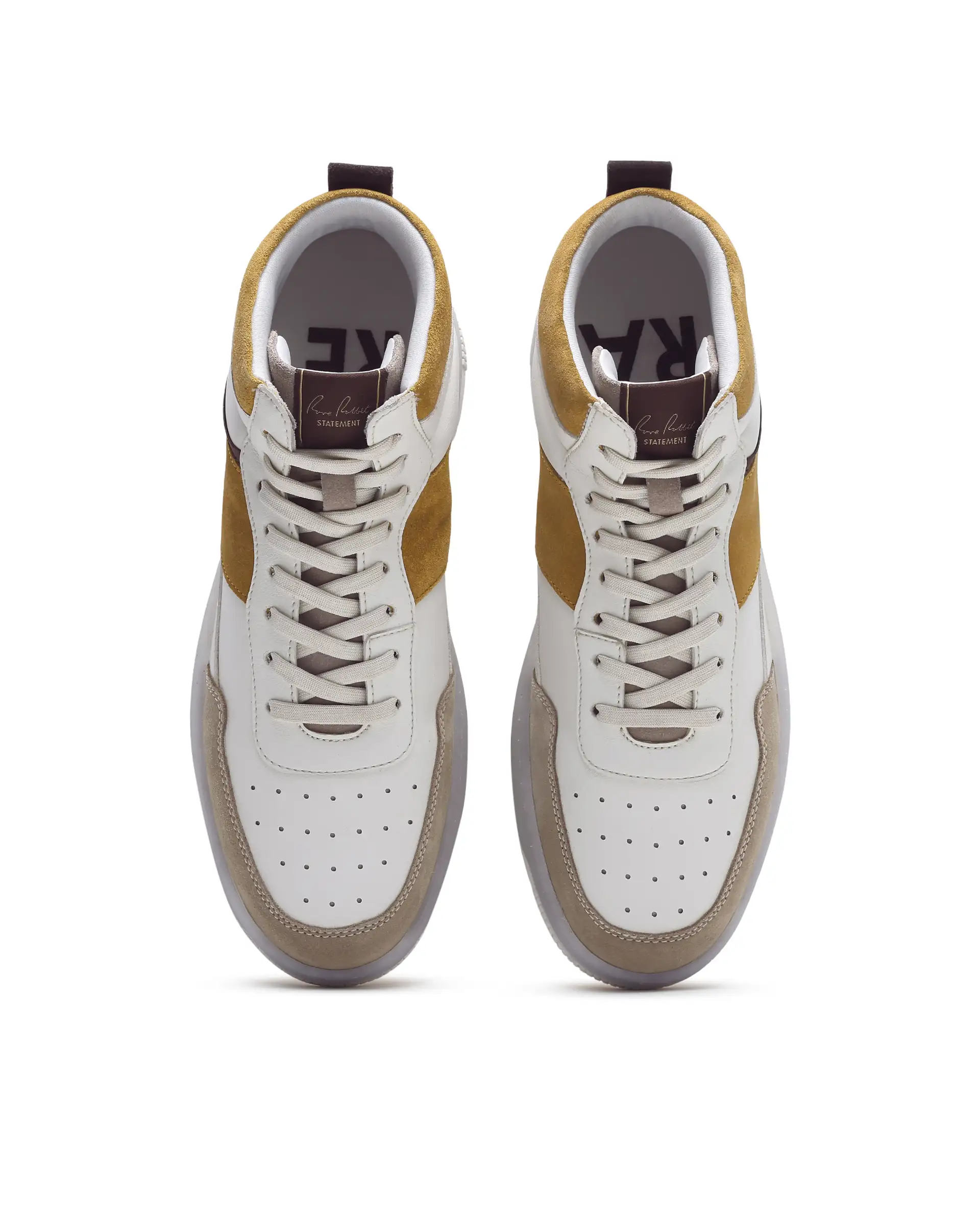 Rare Rabbit Men's Ignite Mustard Micro Fiber Leather Sneaker - Image 2
