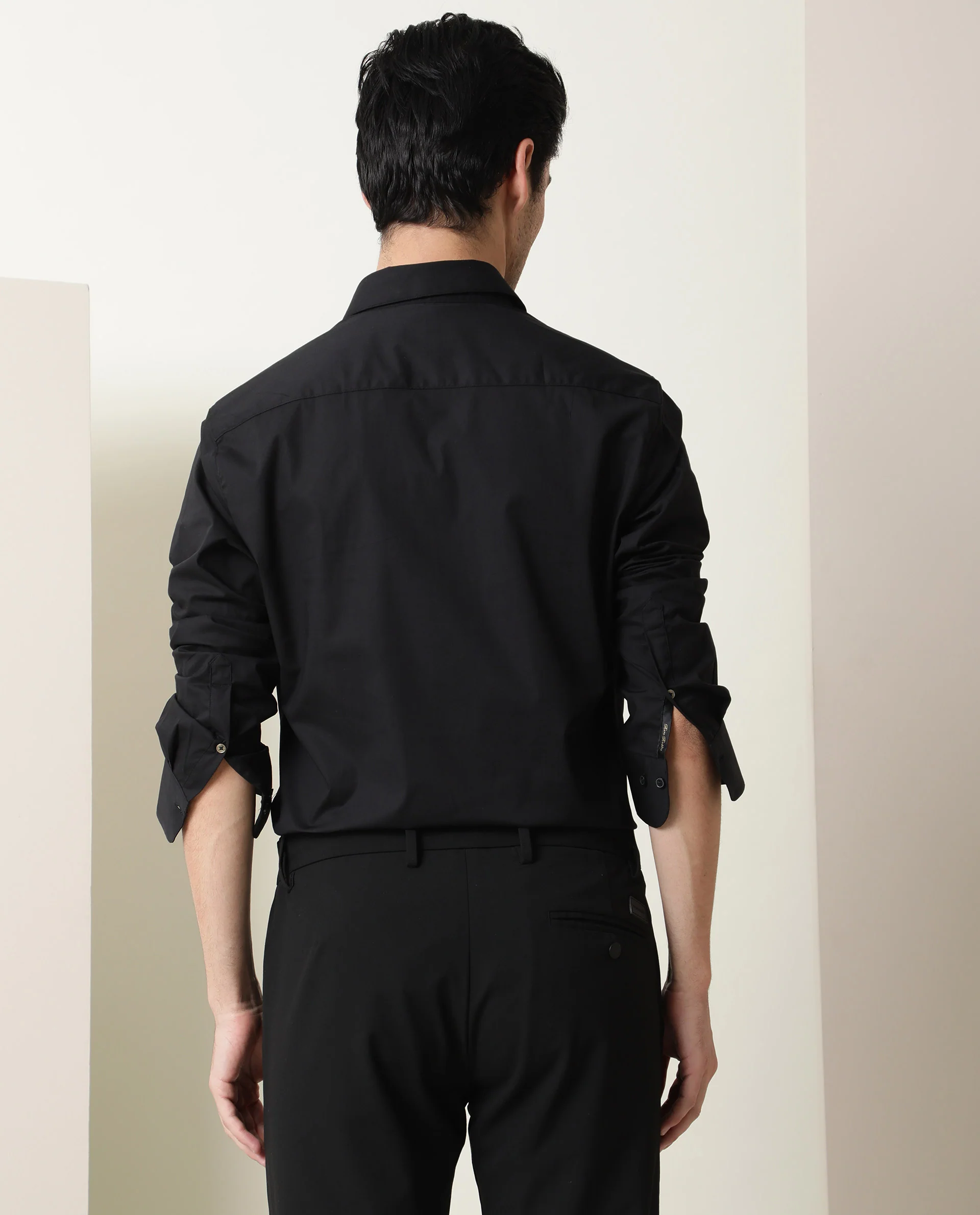 Rare Rabbit Men's I Love You Black Cotton Embroidered Regular Fit Full Sleeve Collared Shirt - Image 6