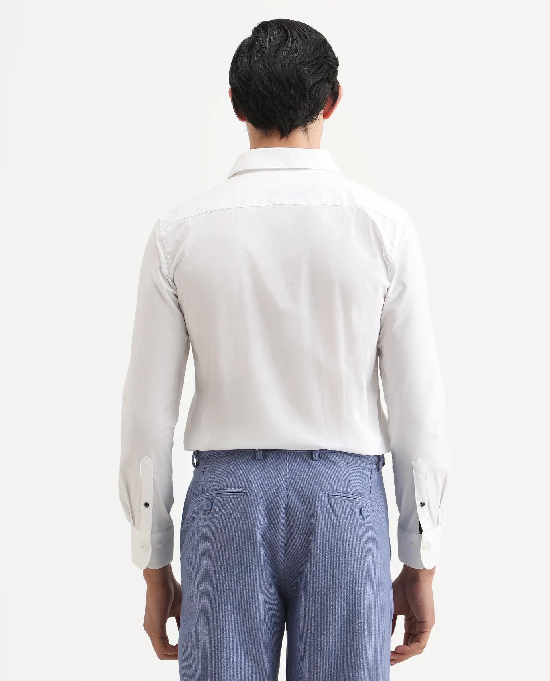 Rare Rabbit Men's I Love U White Cotton Embroidered Regular Fit Full Sleeve Collared Shirt - Image 9