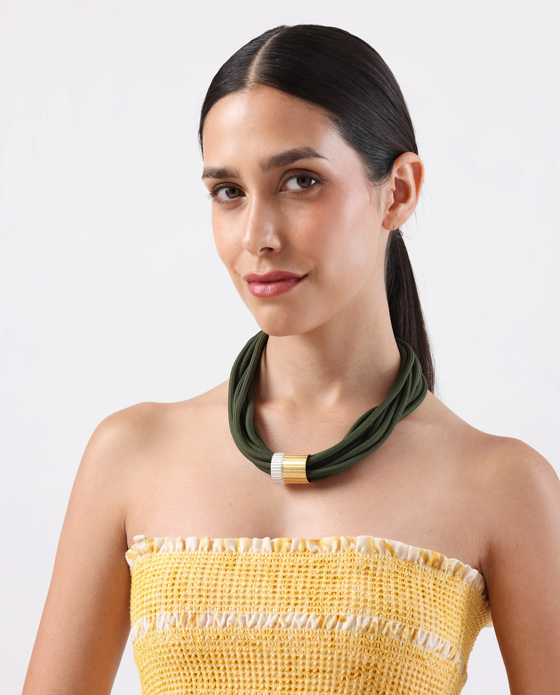 Rareism Women Impression Green Necklace - Image 2