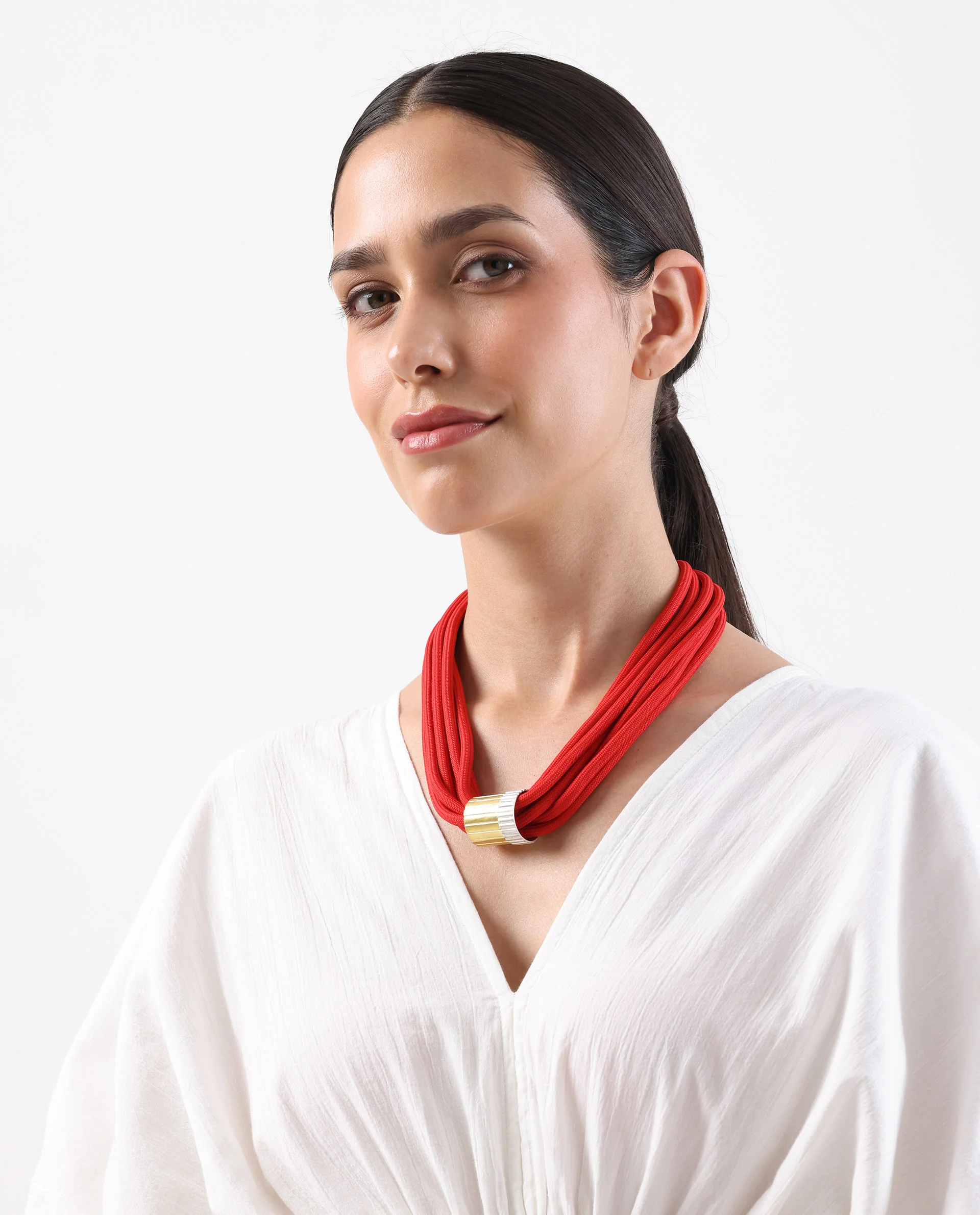 Rareism Women Impression Red Neckalce - Image 3