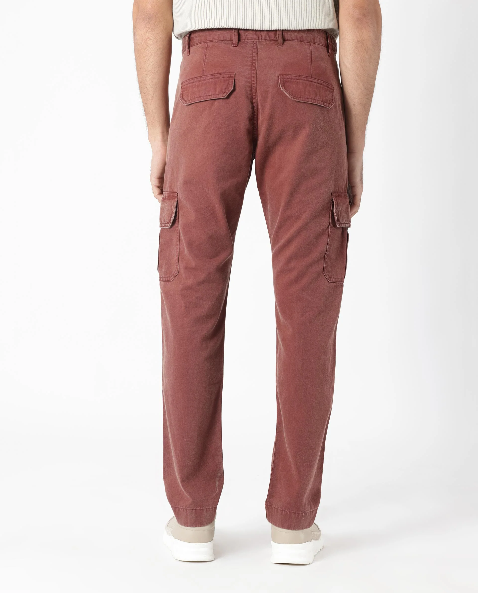 Rare Rabbit Men's Inbuil Brown Cotton Plain Regular Fit Trouser - Image 8