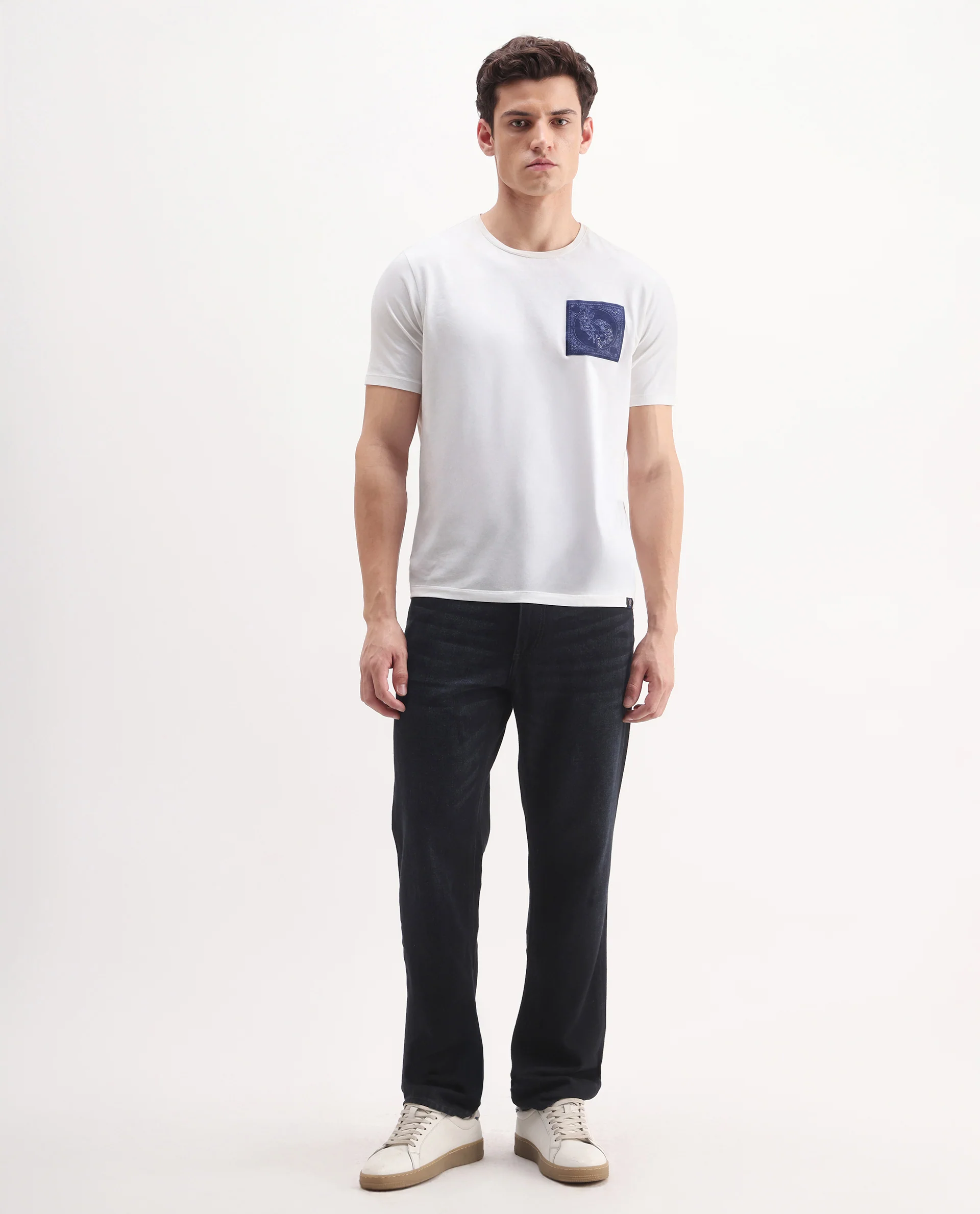 Rare Rabbit Men's Indy Dark Navy Cotton Blend Plain Morris Regular Fit Jeans - Image 3