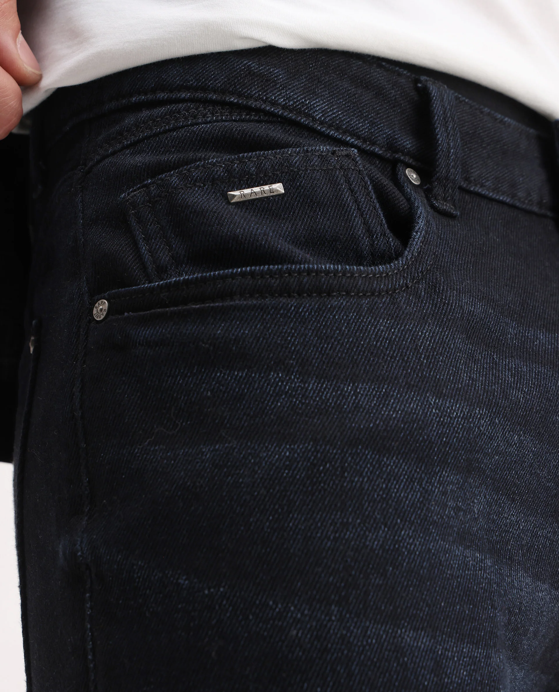 Rare Rabbit Men's Indy Dark Navy Cotton Blend Plain Morris Regular Fit Jeans - Image 5