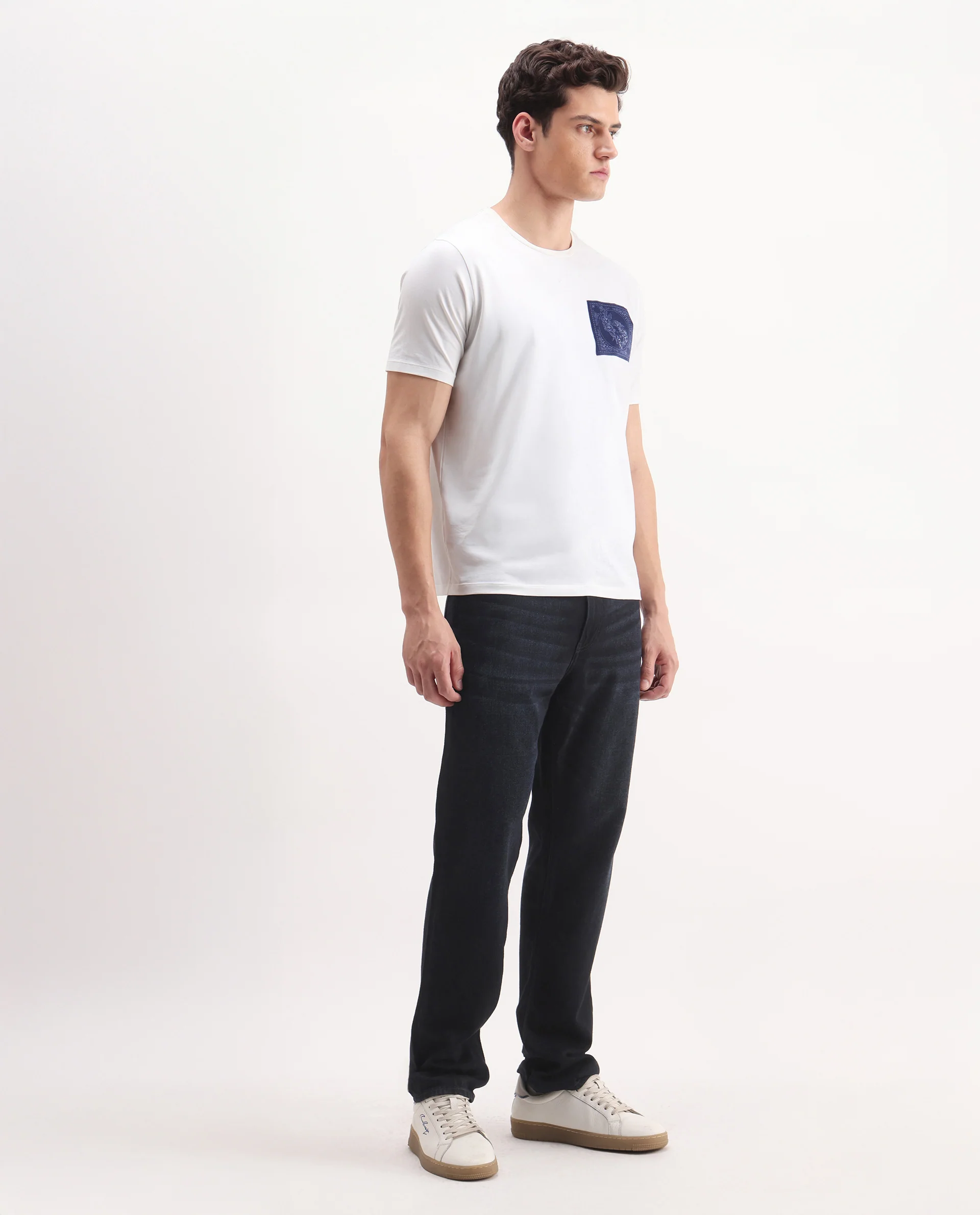 Rare Rabbit Men's Indy Dark Navy Cotton Blend Plain Morris Regular Fit Jeans - Image 8