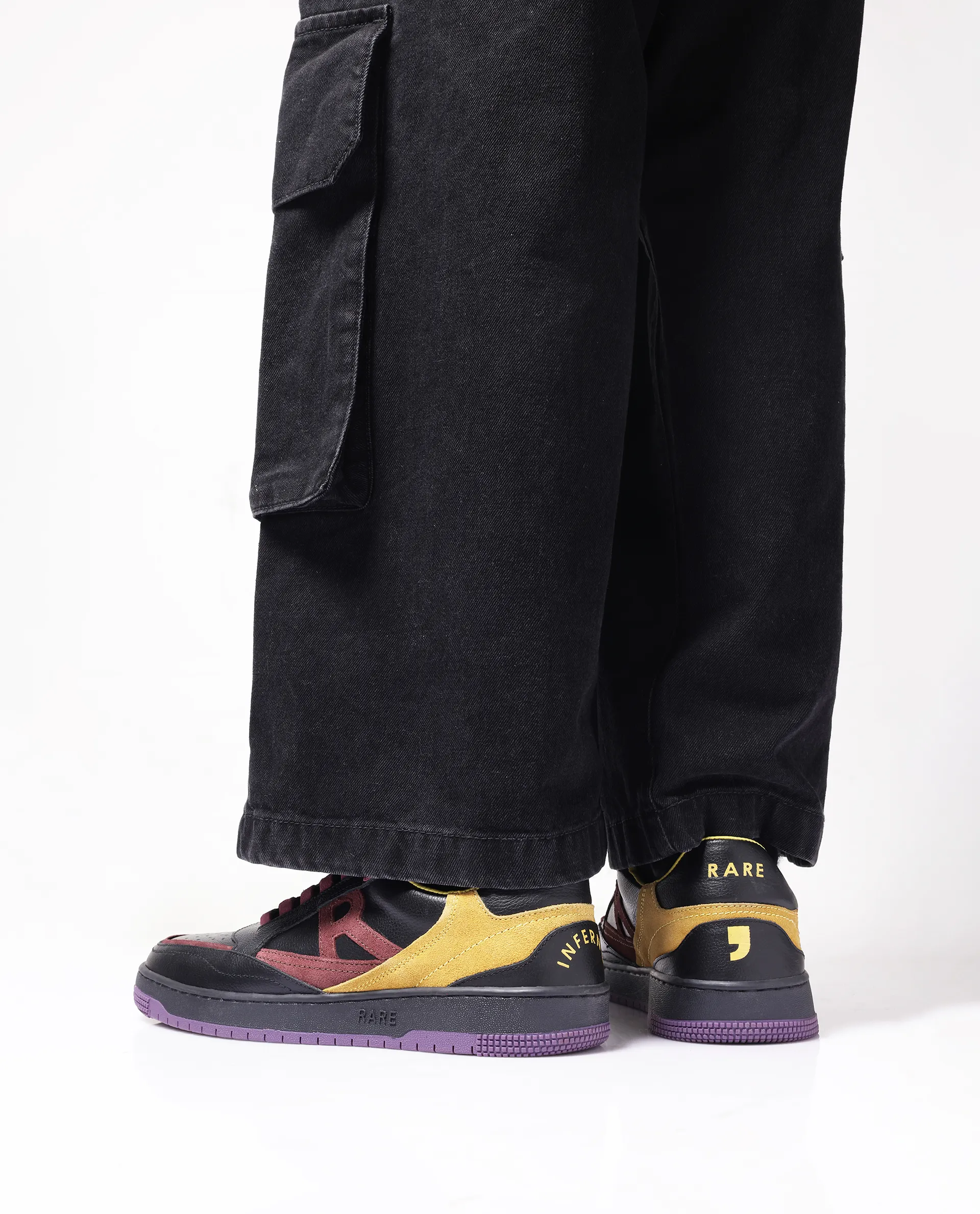 Rare Rabbit Men Inferno Black Lace-Up Closure Sneaker - Image 2