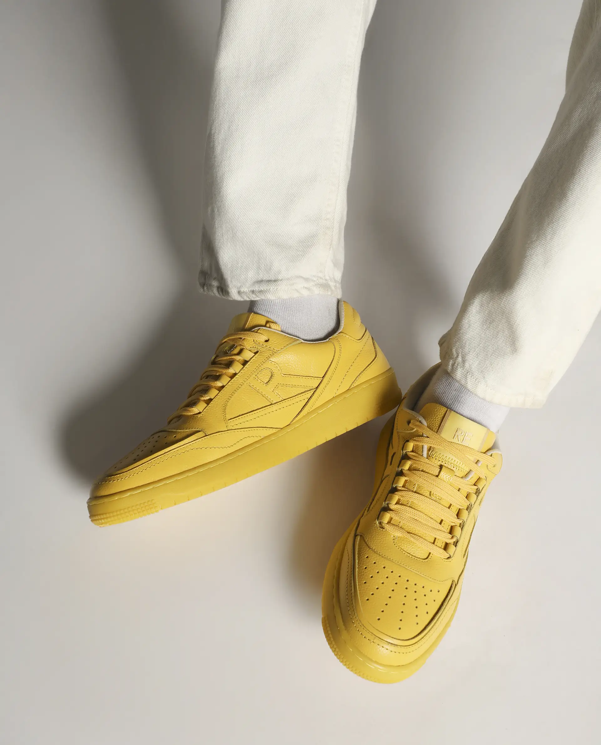 Rare Rabbit Men's Inferno Lite Yellow Lace-Up Closure Sneaker - Image 2
