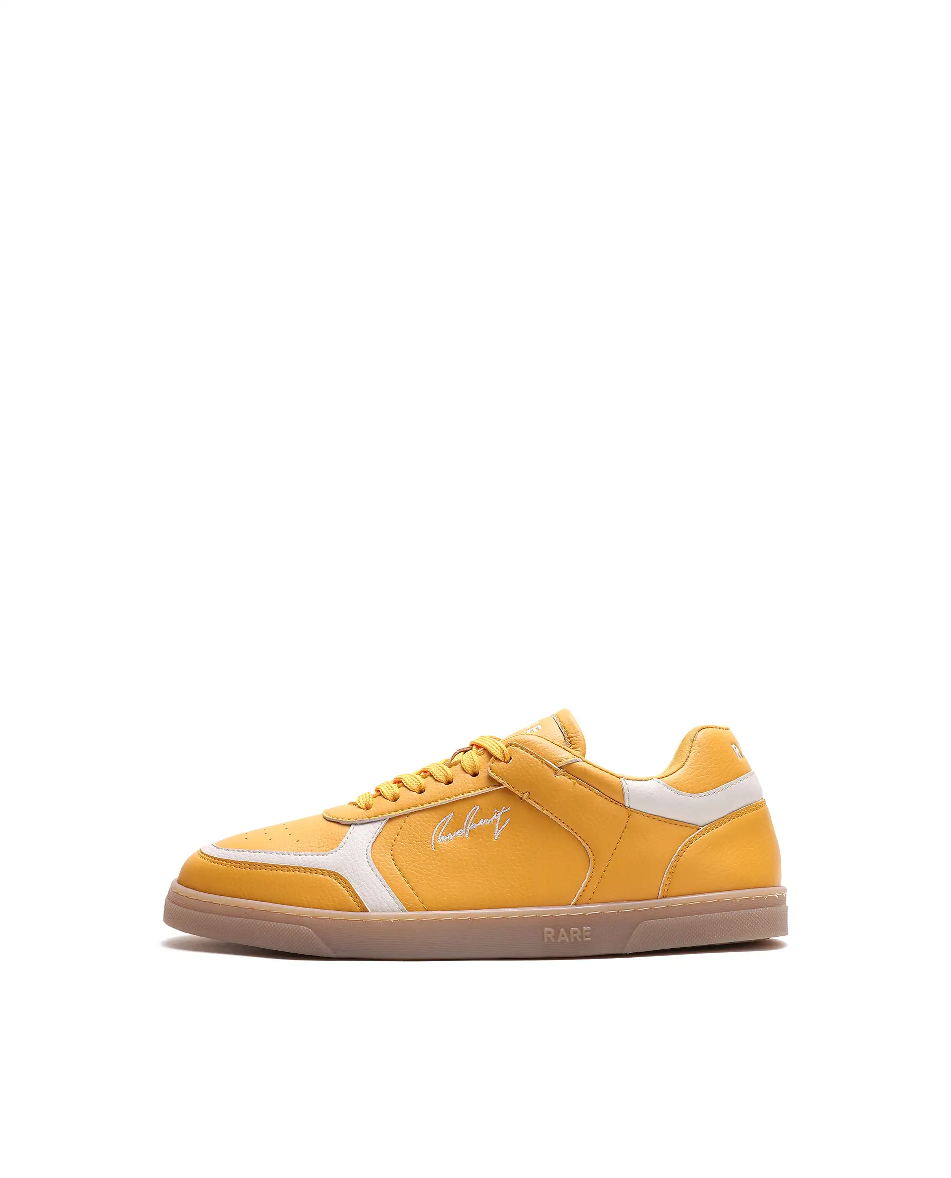Rare Rabbit Men's Inforo Mustard Micro Leather Sneaker - Image 3