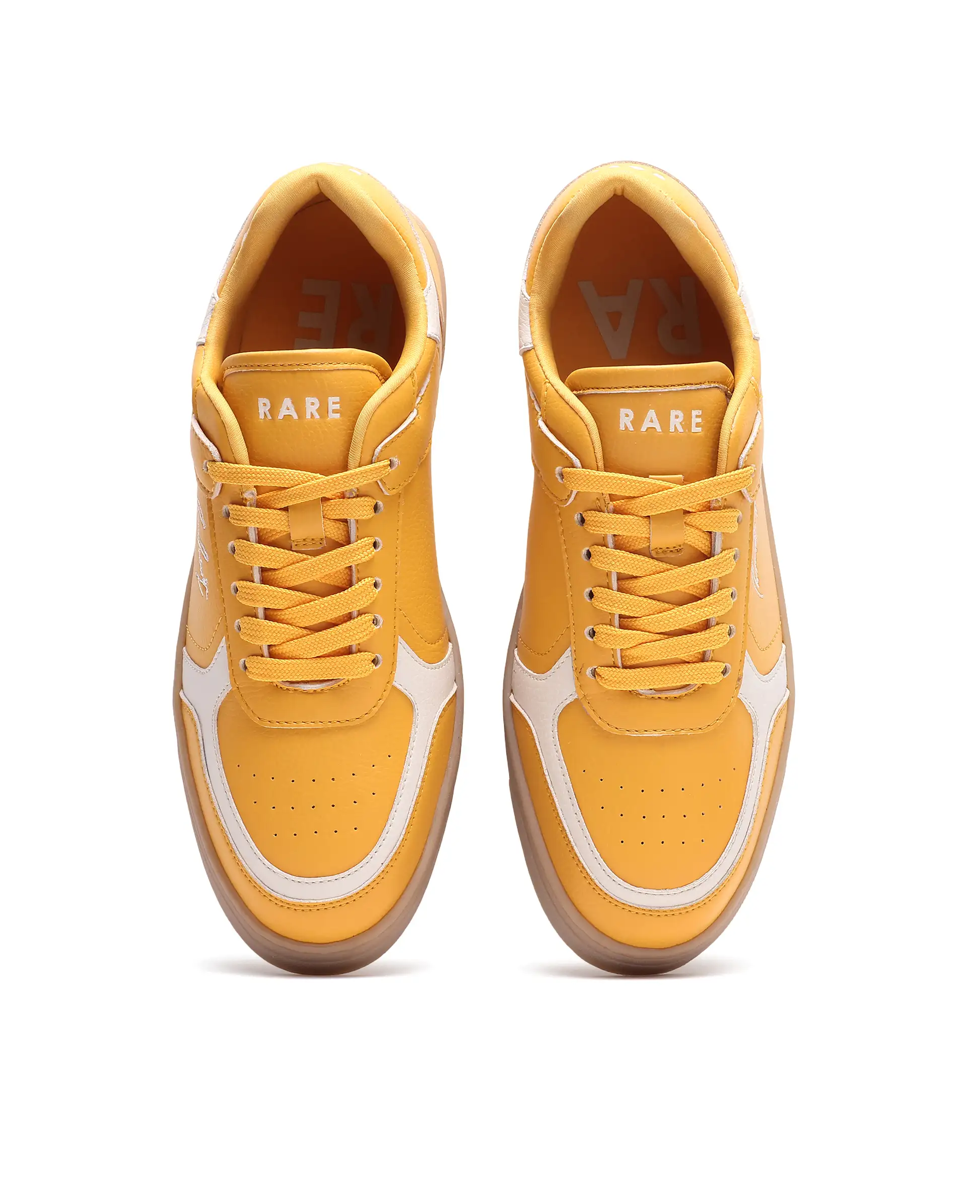 Rare Rabbit Men's Inforo Mustard Micro Leather Sneaker - Image 4