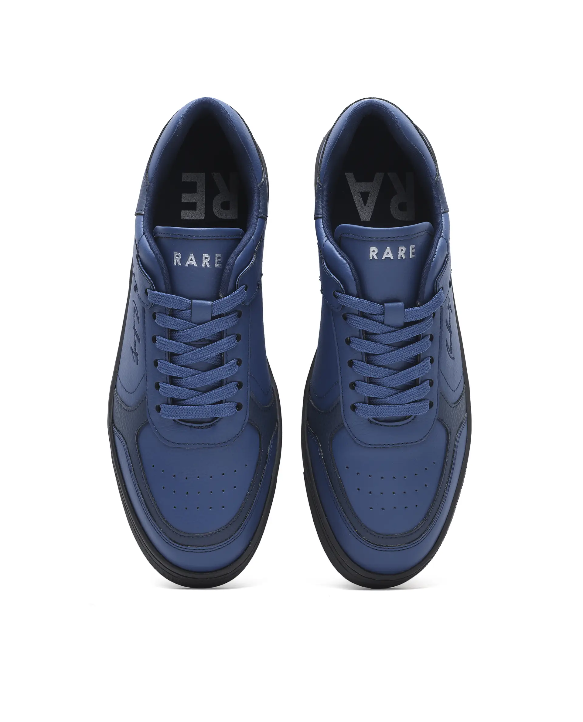 Rare Rabbit Men's Inforo Navy Micro Leather Sneaker - Image 2
