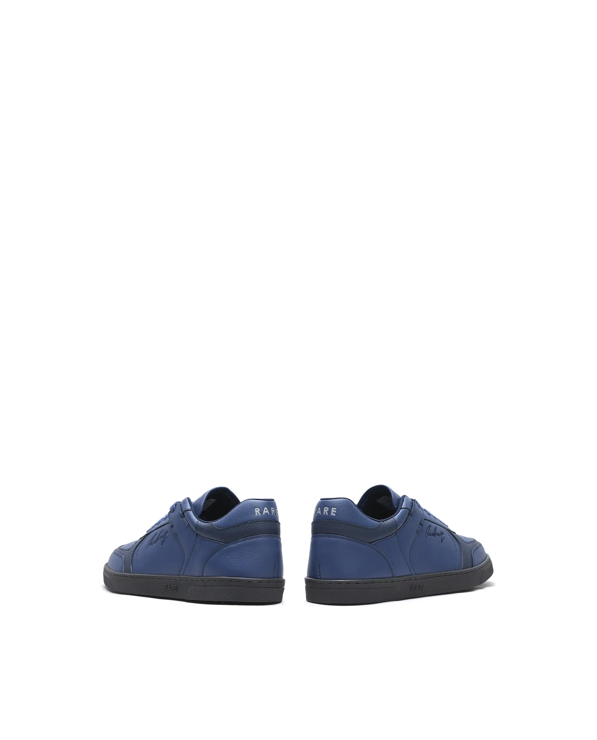 Rare Rabbit Men's Inforo Navy Micro Leather Sneaker - Image 4
