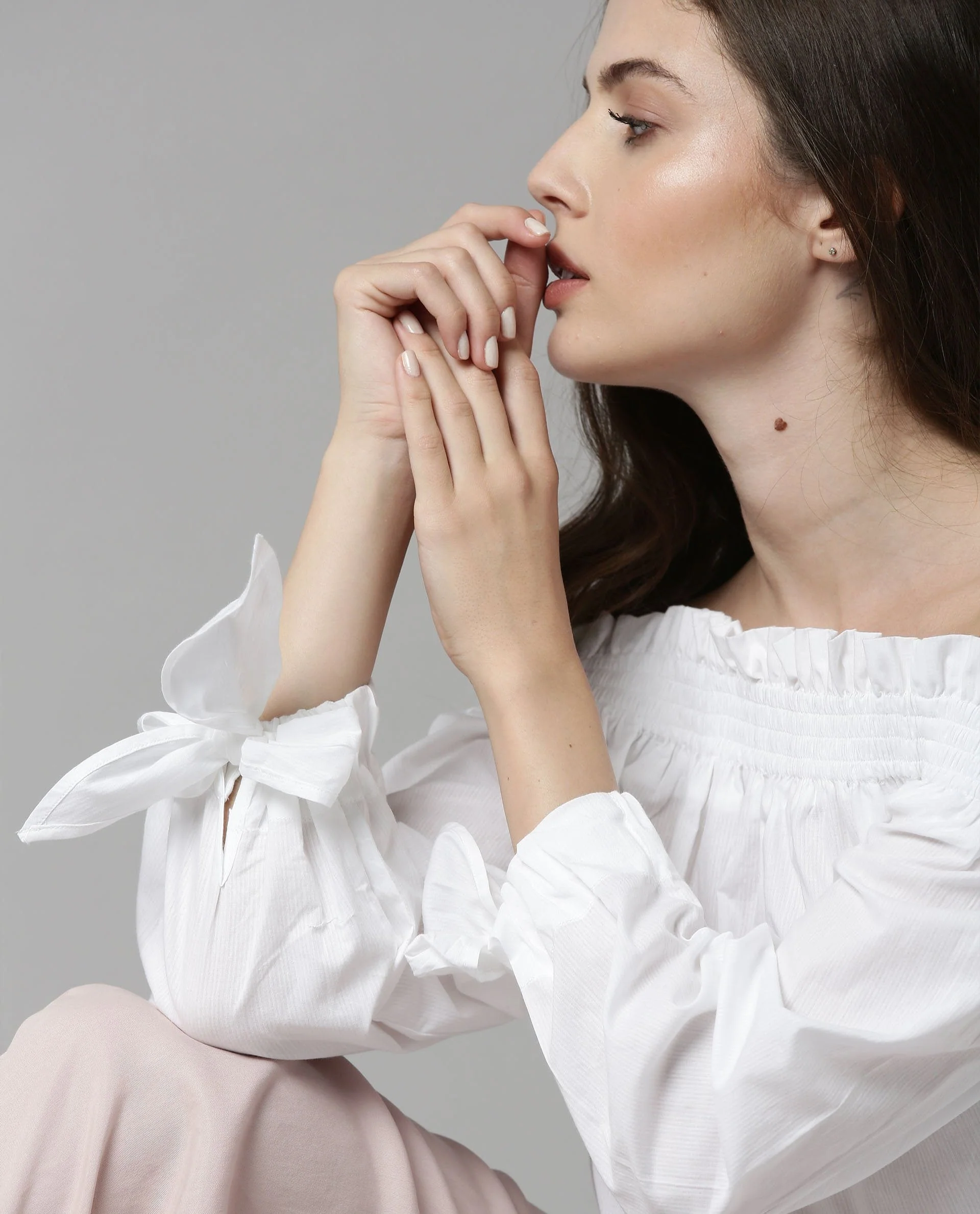 Rareism Women Infuse White Top Short Sleeves Solid - Image 2