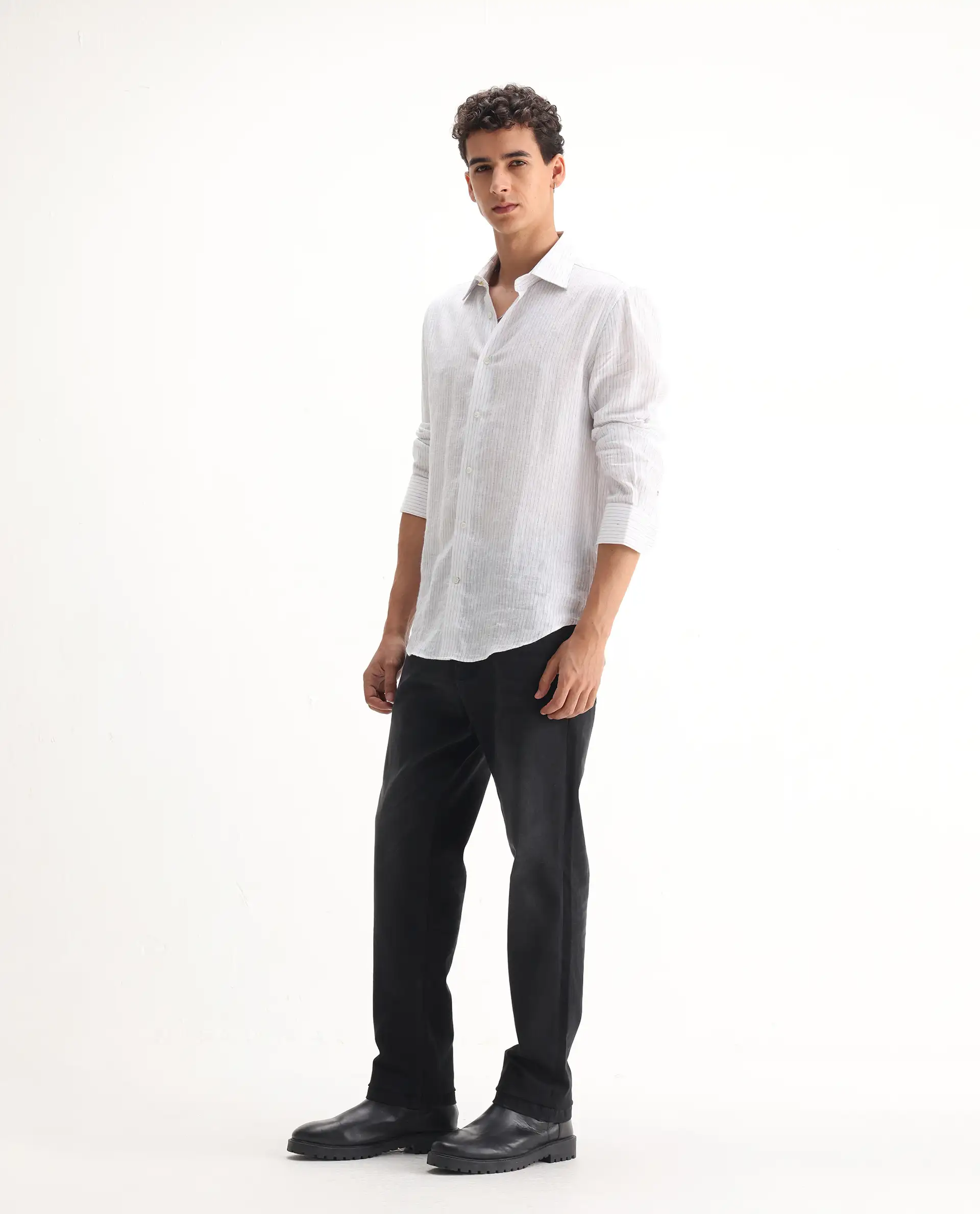 Rare Rabbit Men's Inky Black Cotton Blend Plain Morris Regular Fit Jeans - Image 5