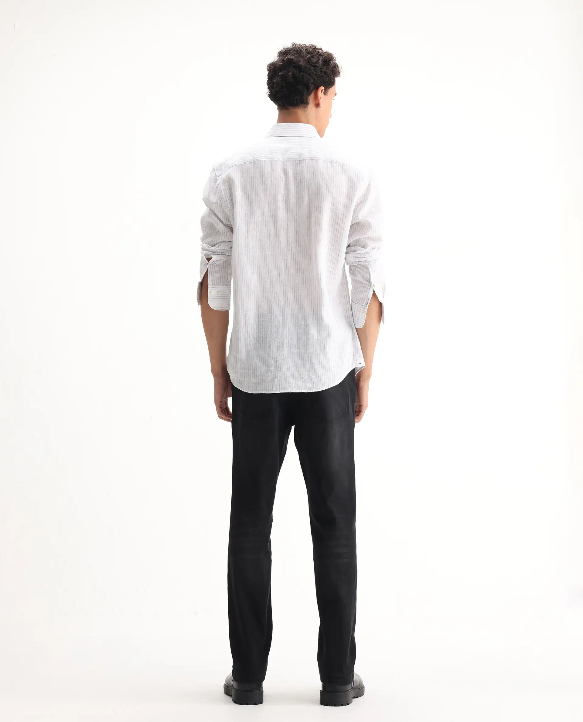 Rare Rabbit Men's Inky Black Cotton Blend Plain Morris Regular Fit Jeans - Image 9