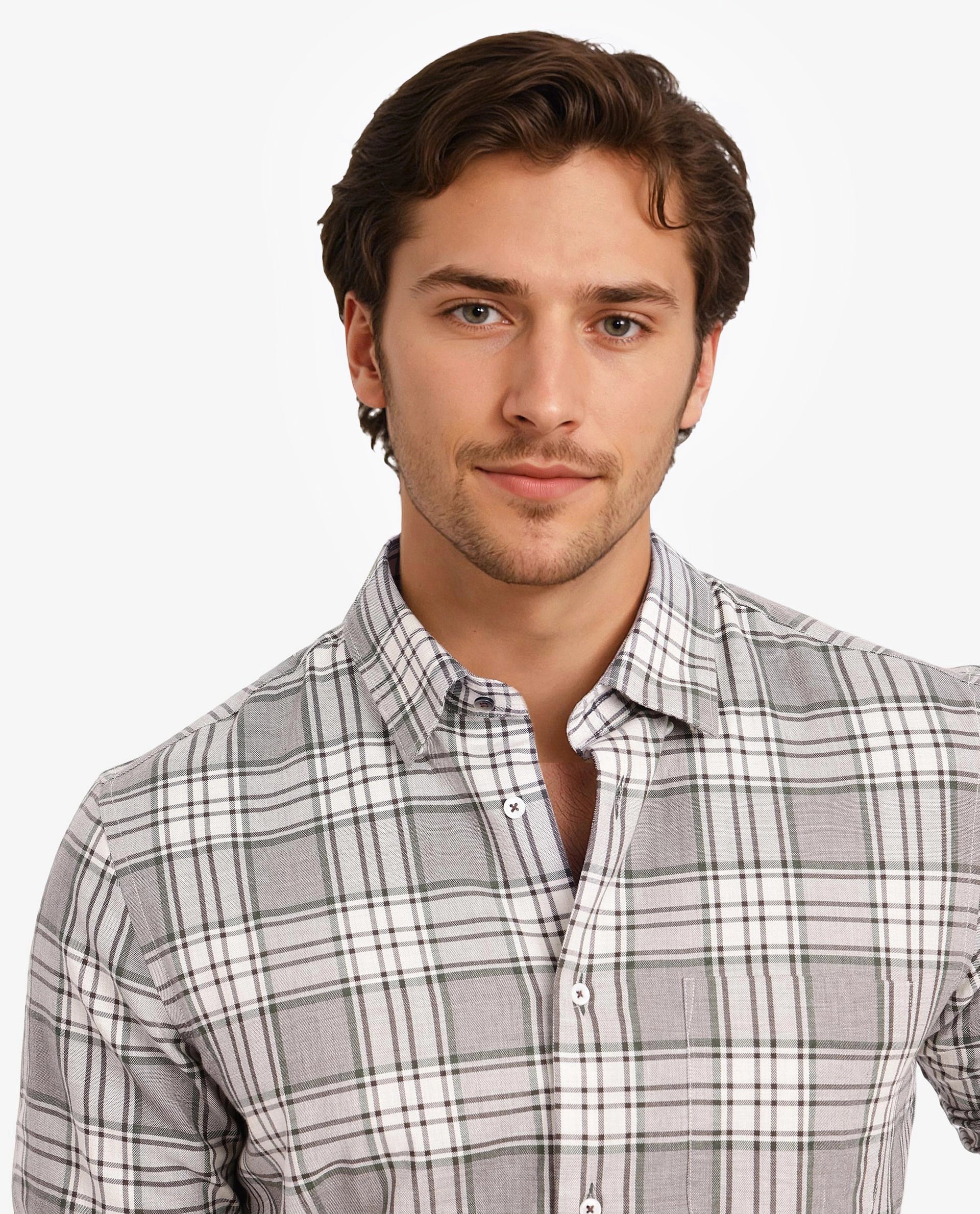 Rare Rabbit Men's Iris Beige Cotton Checked Print Regular Fit Full Sleeve Collared Shirt - Image 7