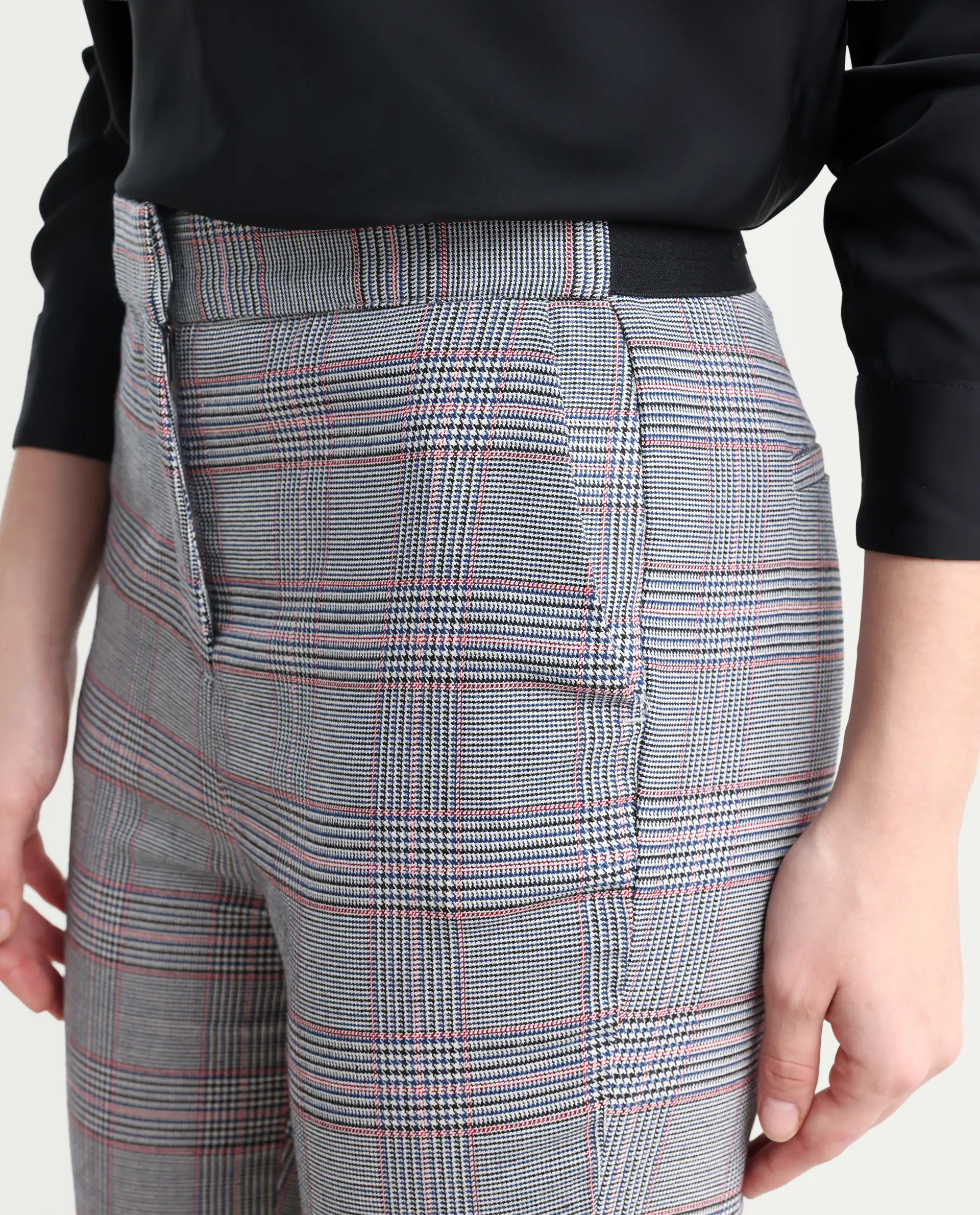 Rareism Women's Issac Beige Checked Knee Length Slim Fit Trouser - Image 4