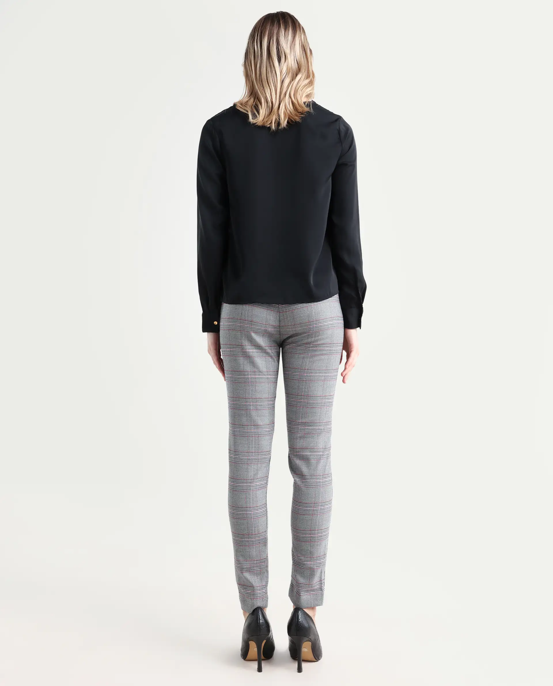 Rareism Women's Issac Beige Checked Knee Length Slim Fit Trouser - Image 7