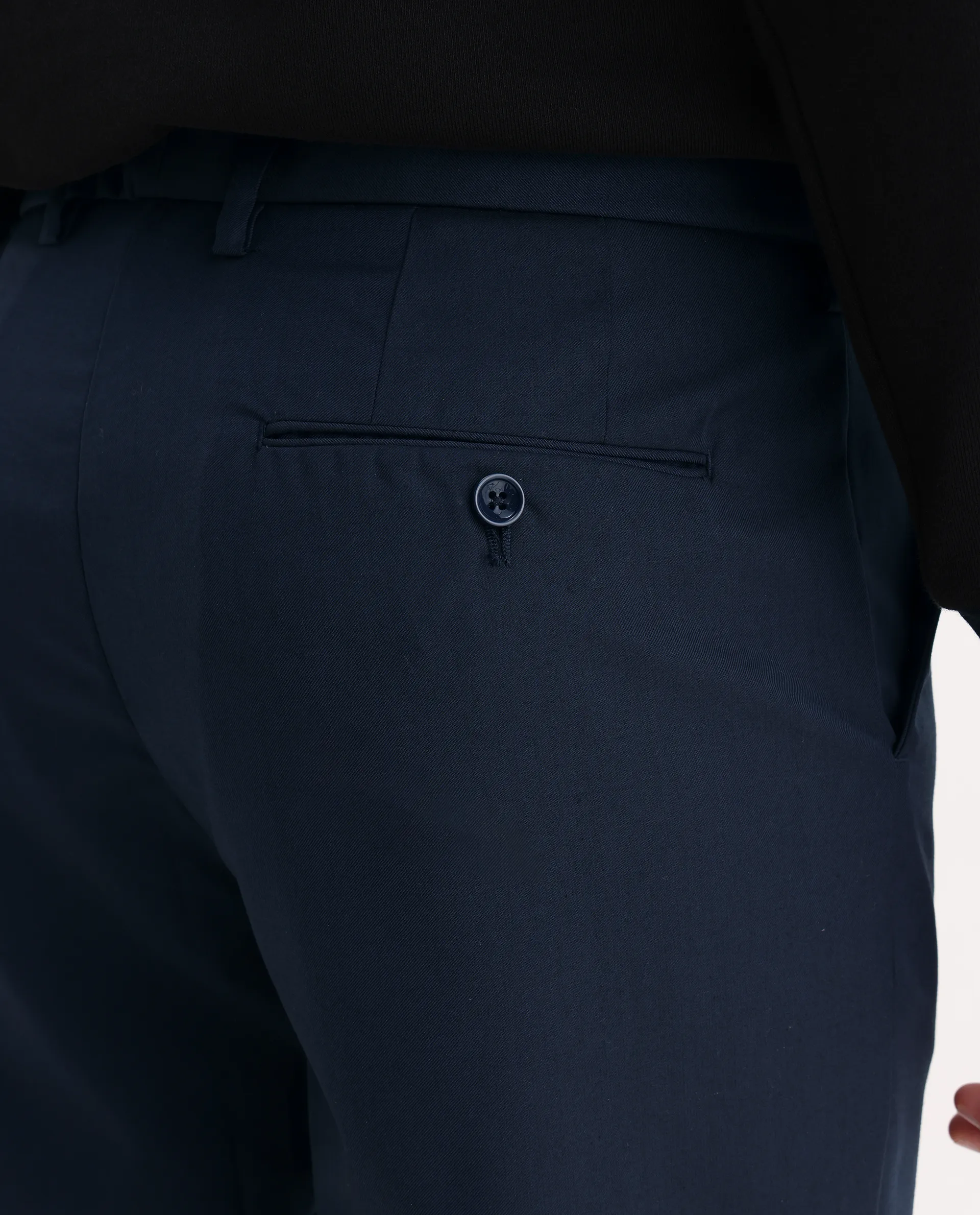 Rare Rabbit Men's Ital Navy Polyester Blend Plain Regular Fit Trouser - Image 8