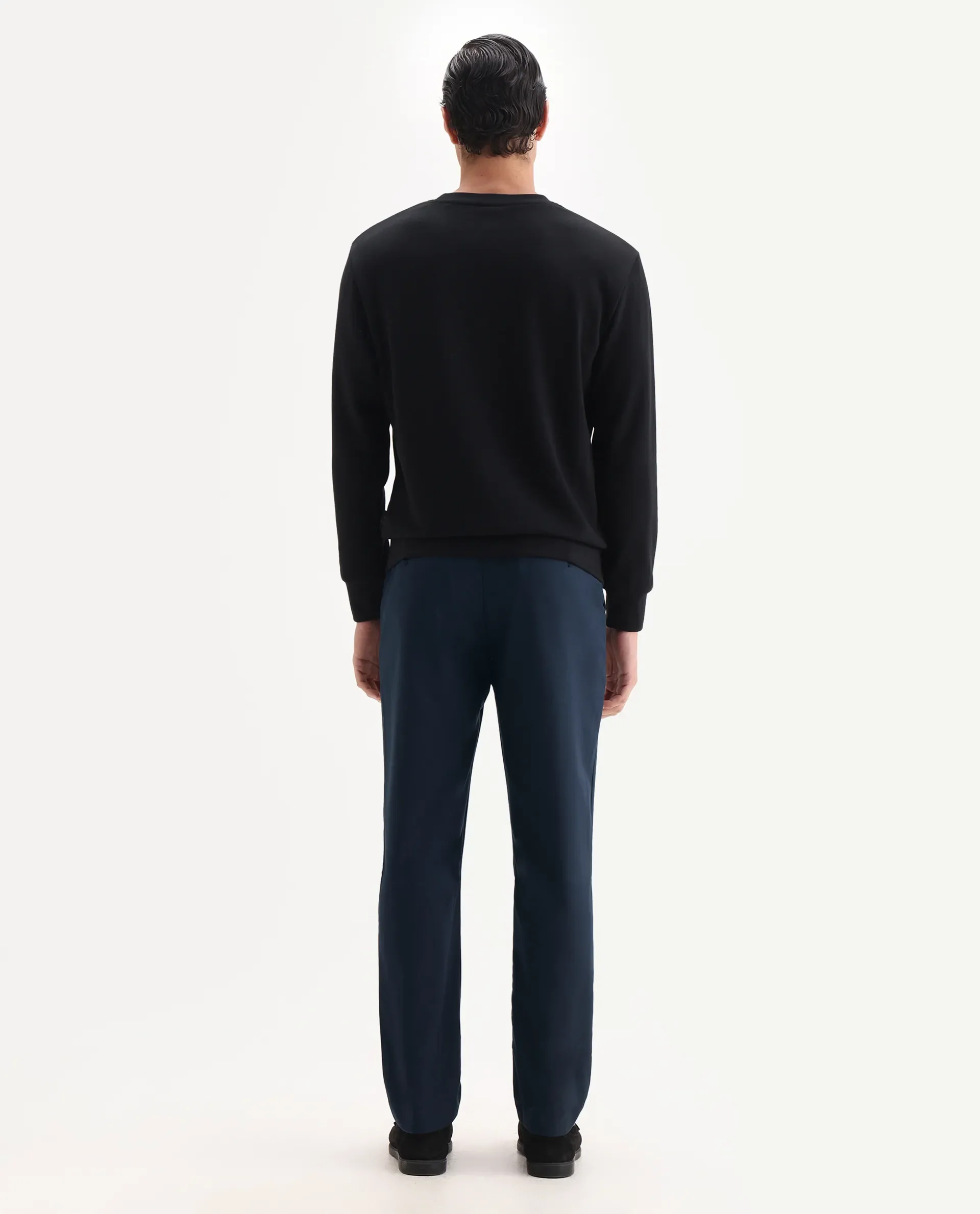 Rare Rabbit Men's Ital Navy Polyester Blend Plain Regular Fit Trouser - Image 9