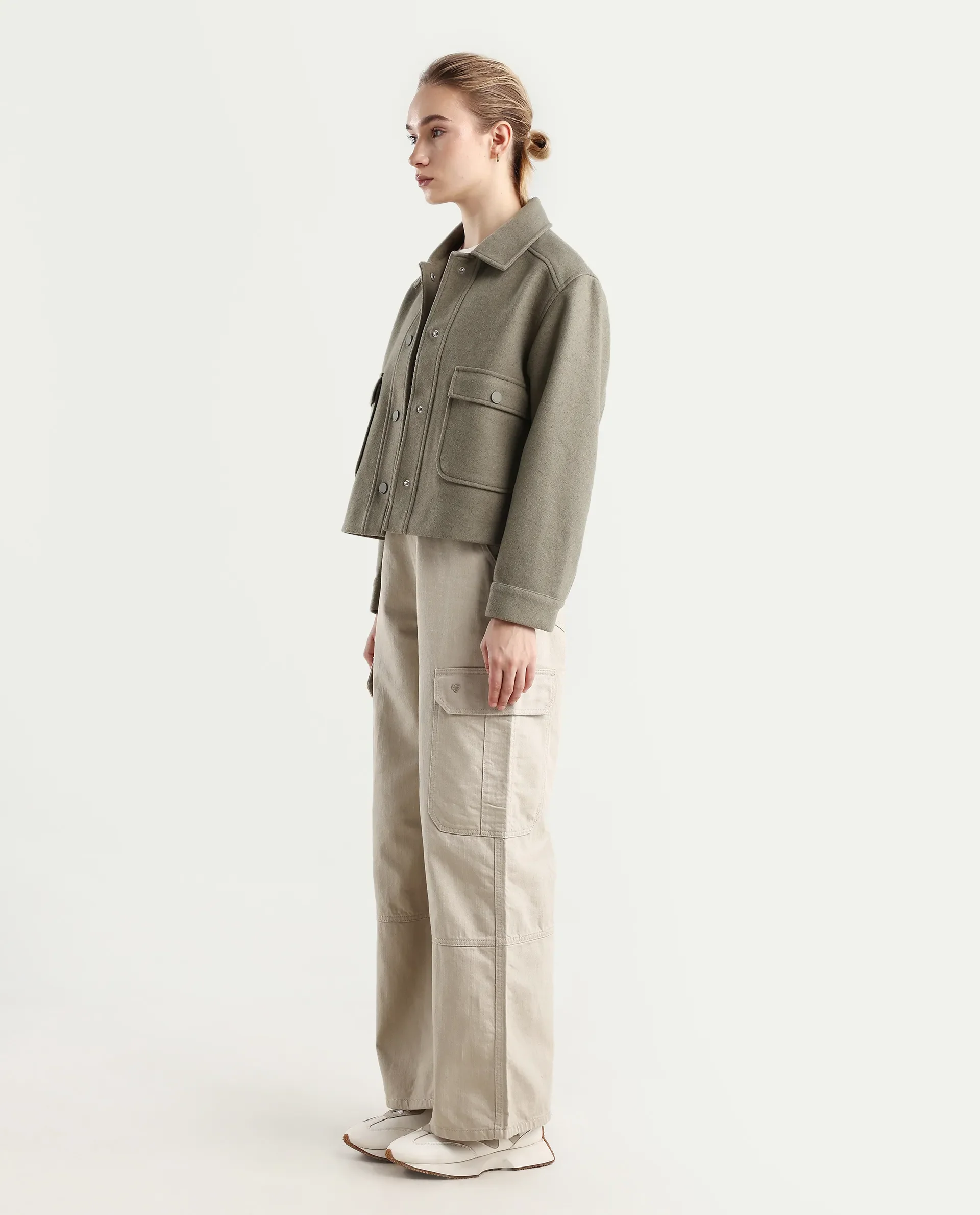 Rareism Women's Itsiz Off Beige Cotton Plain Ankle Length Wide Trouser - Image 7