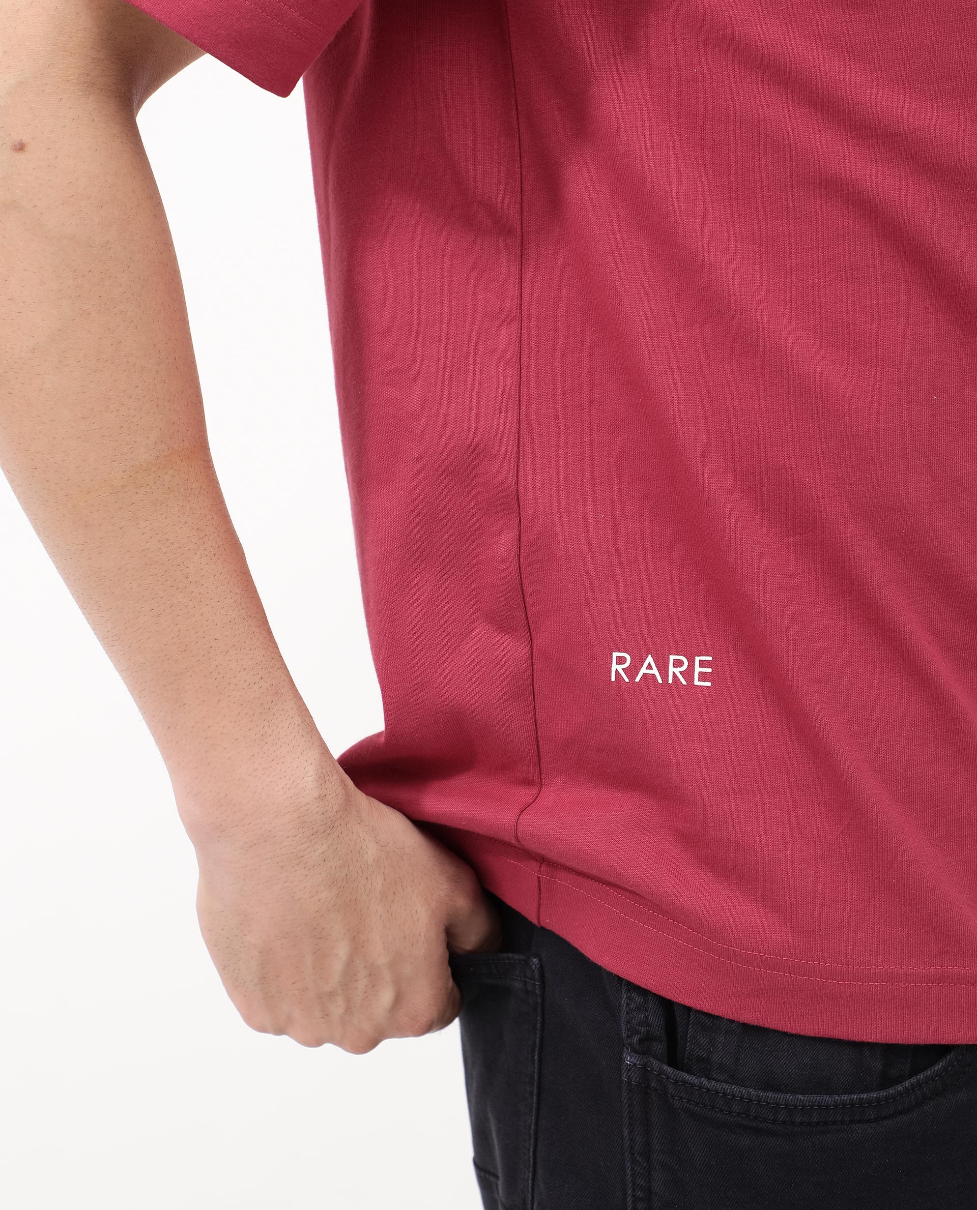 Rare Rabbit Articale Mens Iver Red Cotton Polyester Fabric Short Sleeve Crew Neck Oversized Fit Graphic Printed T-Shirt - Image 5