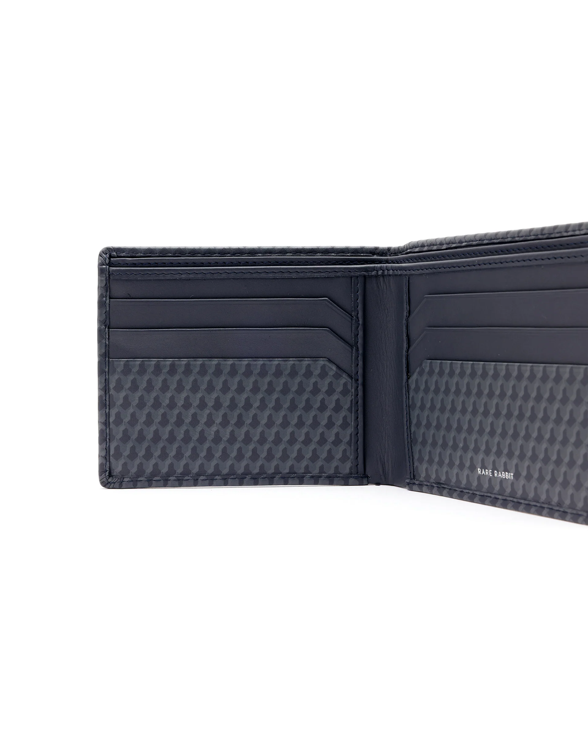 Rare Rabbit Men's Iver Blue Bi Fold Slim Rfid Monogram Print Wallet - Image 2
