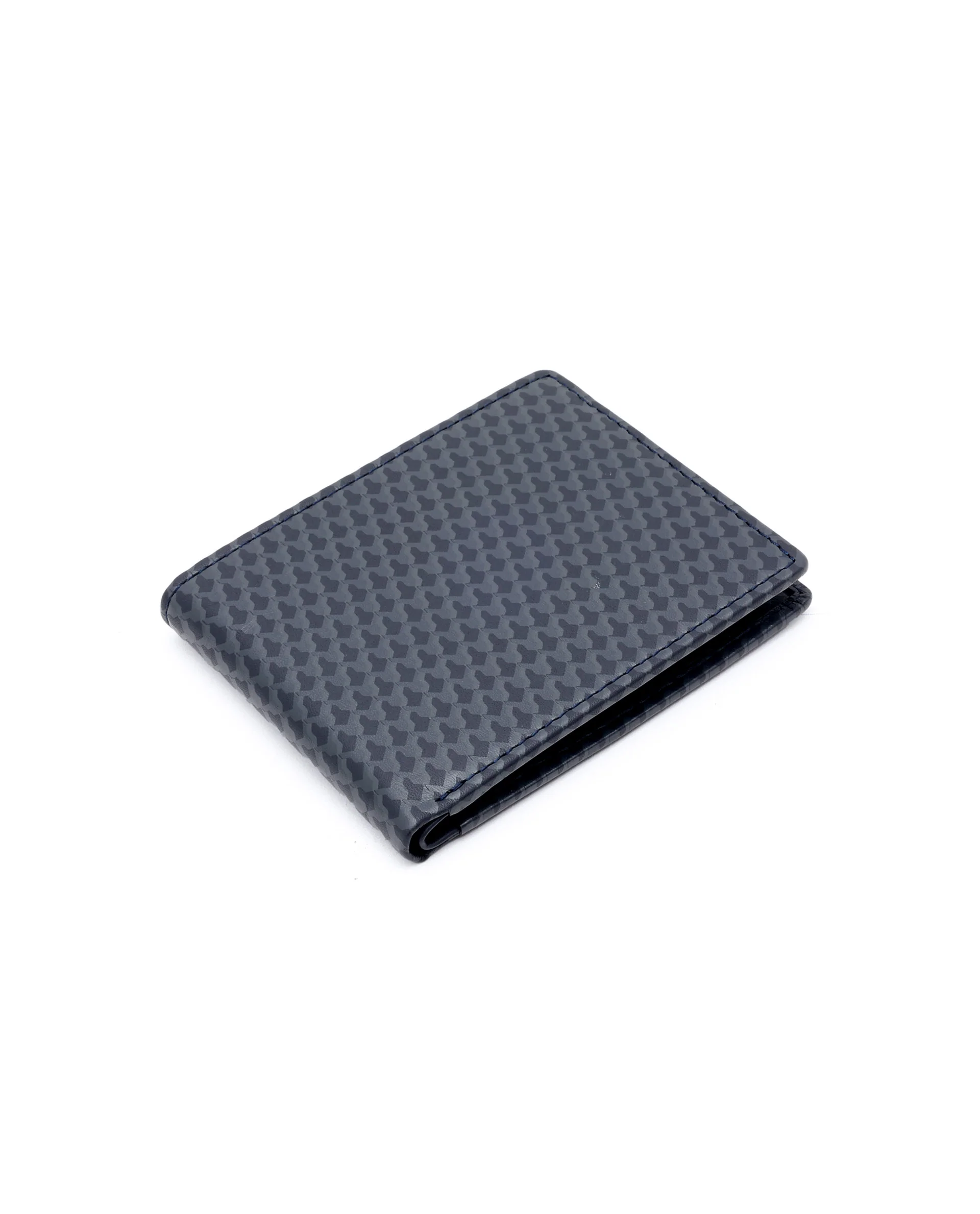 Rare Rabbit Men's Iver Blue Bi Fold Slim Rfid Monogram Print Wallet - Image 3