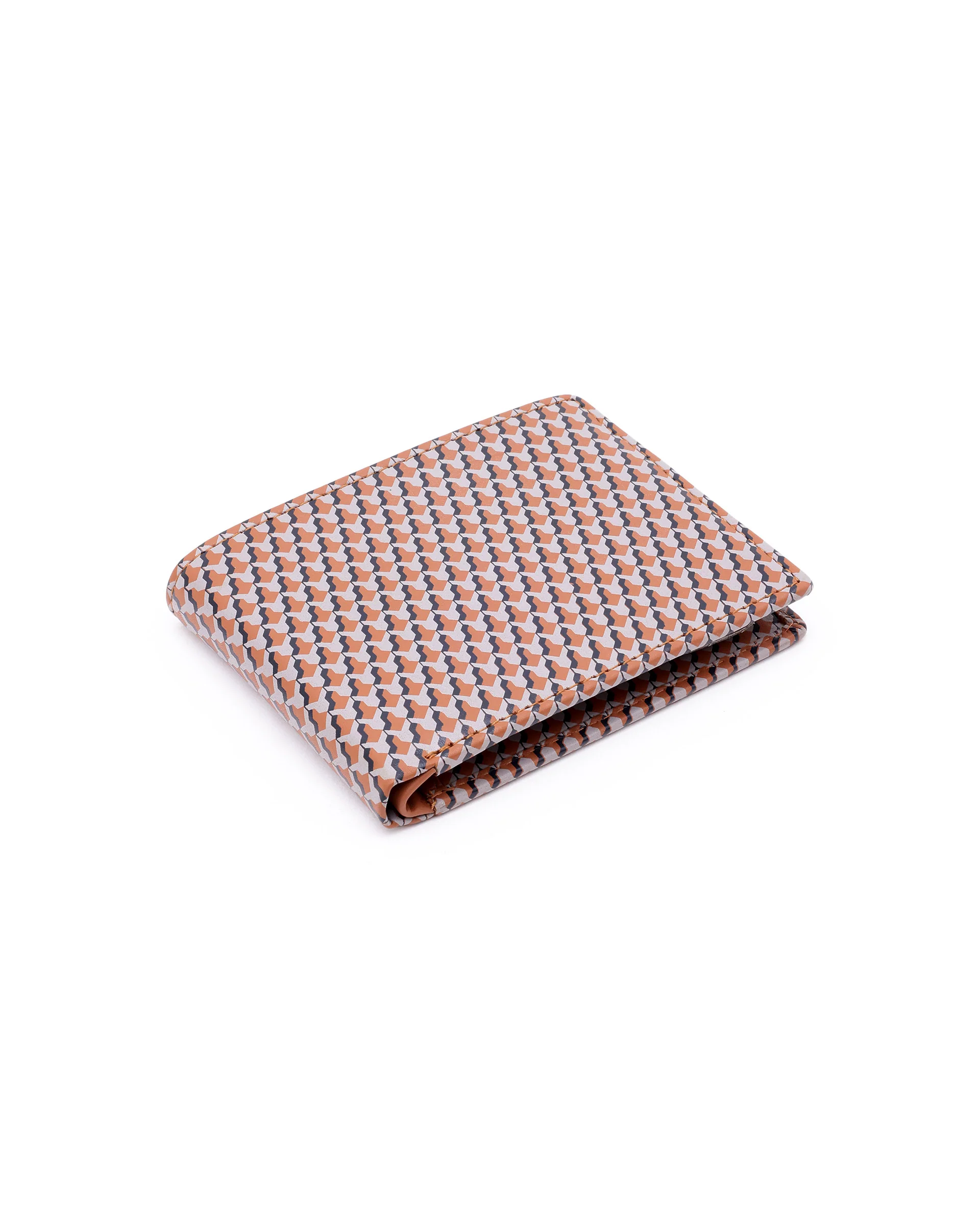 Rare Rabbit Men's Iver Tan Bi Fold Slim Rfid Monogram Print Wallet - Image 3
