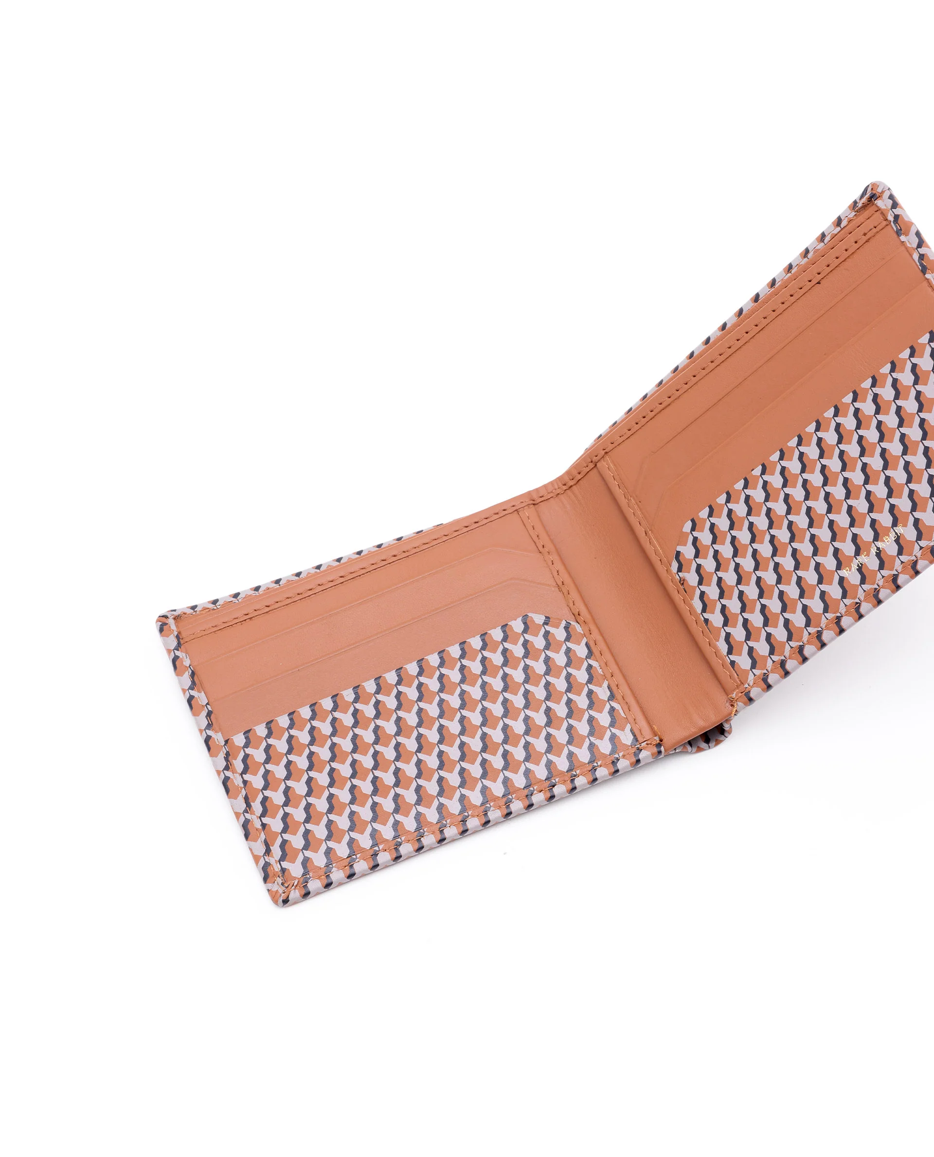 Rare Rabbit Men's Iver Tan Bi Fold Slim Rfid Monogram Print Wallet - Image 4