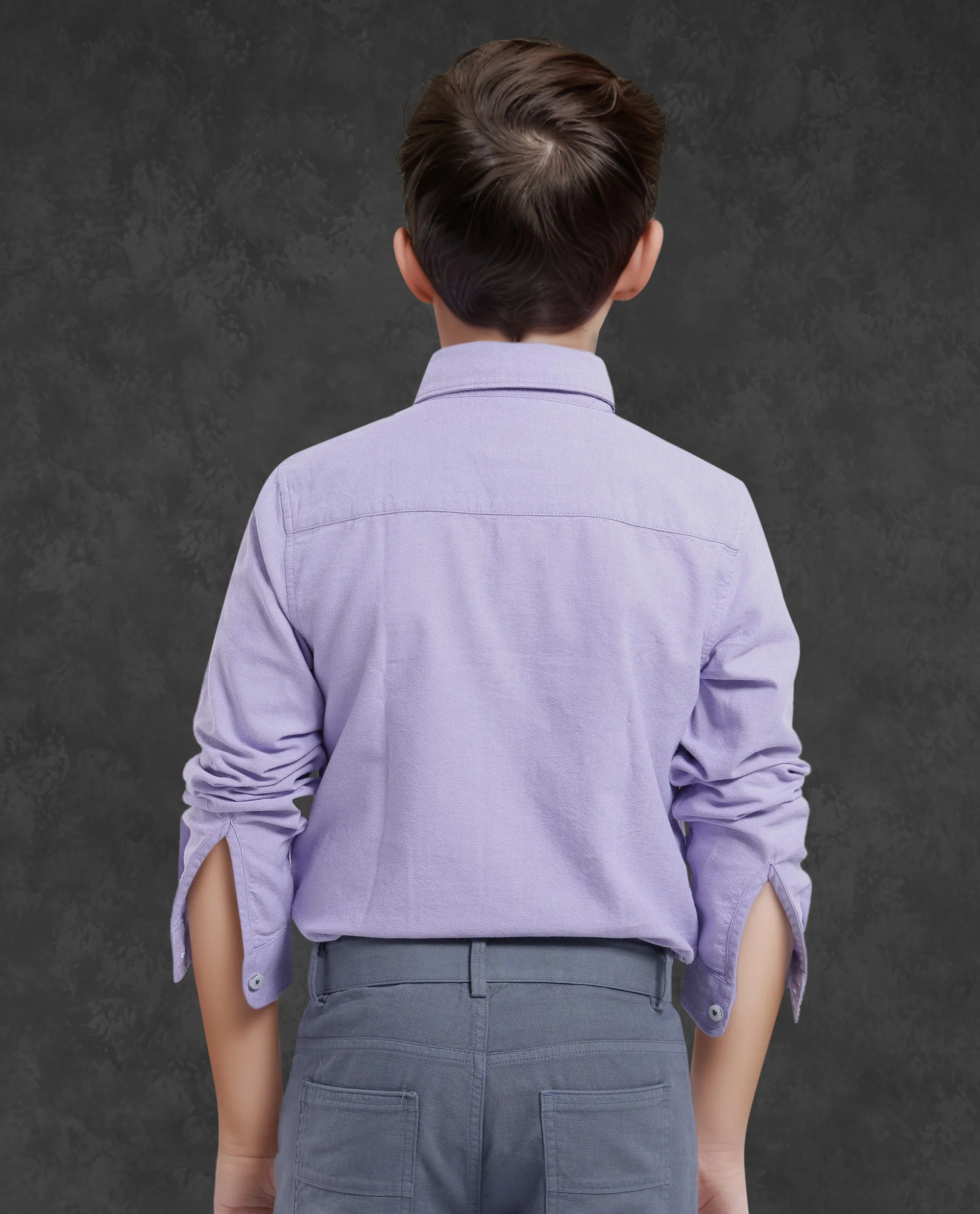 Rare Ones Kids Jac Purple Cotton Full Sleeves Button Down Regular Fit Solid Shirt - Image 5