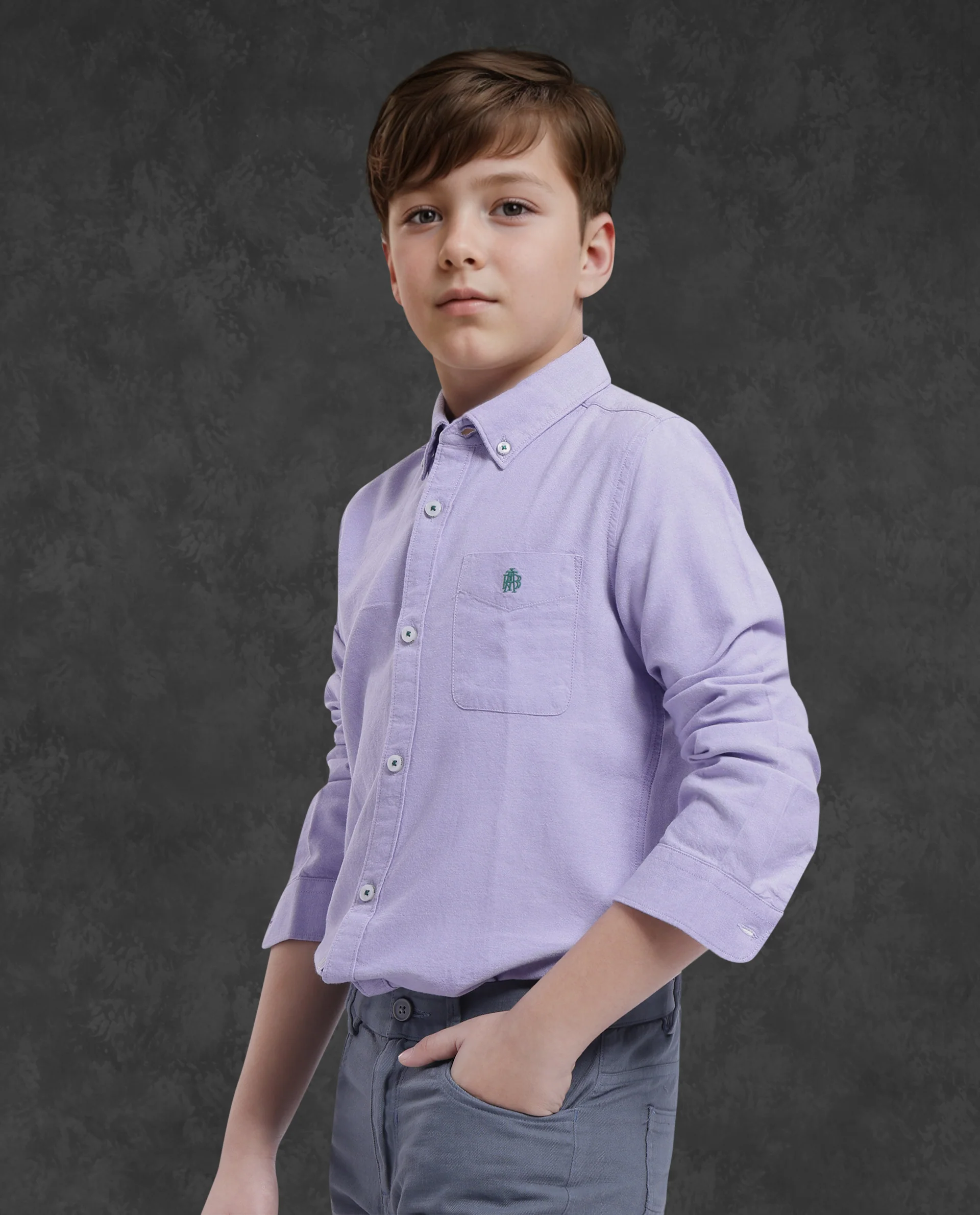 Rare Ones Kids Jac Purple Cotton Full Sleeves Button Down Regular Fit Solid Shirt - Image 7