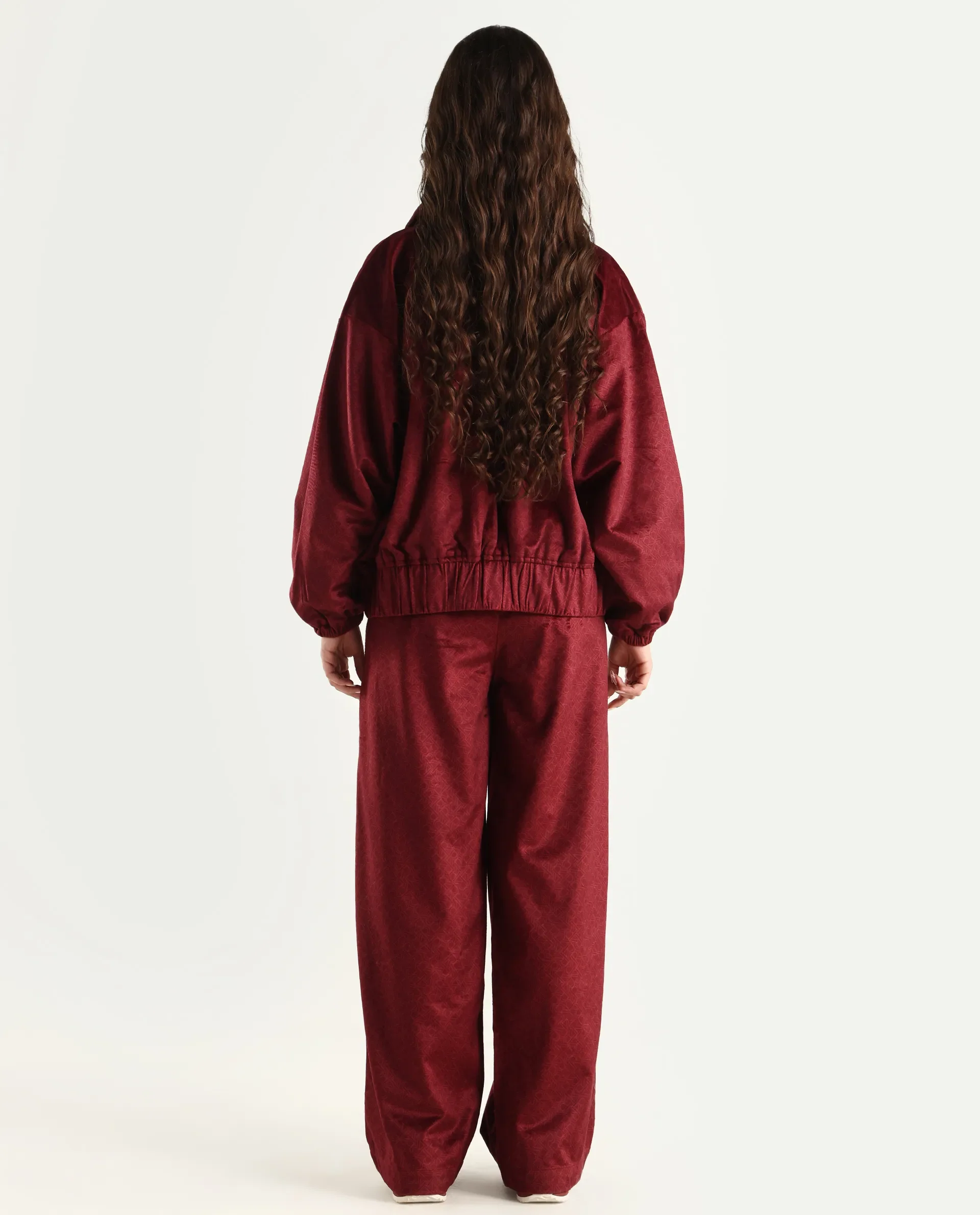 Rareism Women's Jacamo-B Maroon Polyester Straight Monogram Print Trouser - Image 7