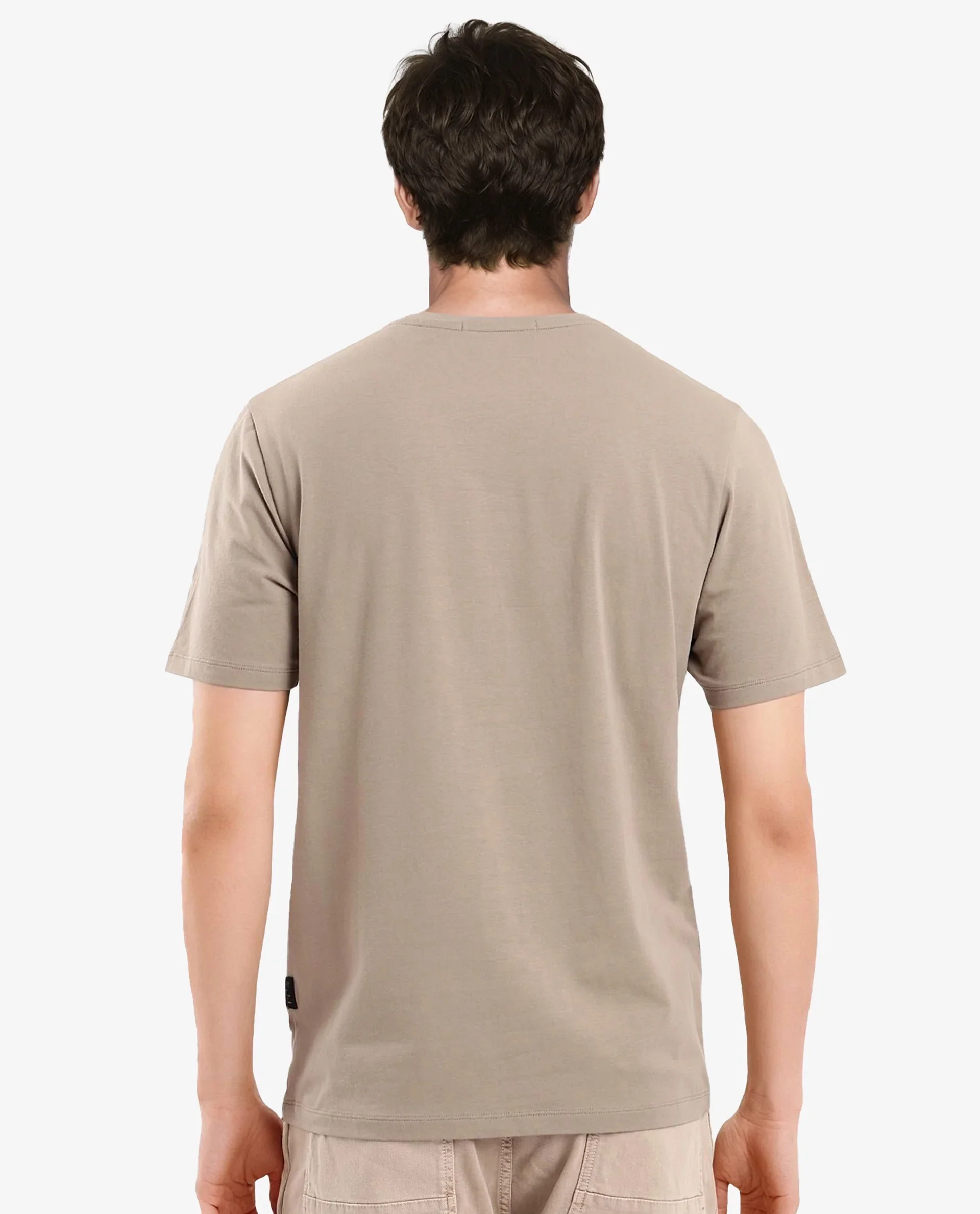 Rare Rabbit Men's Jaceb Dusky Green Cotton Blend Graphic Print Regular Fit Half Sleeve Crew Neck T-Shirt - Image 4