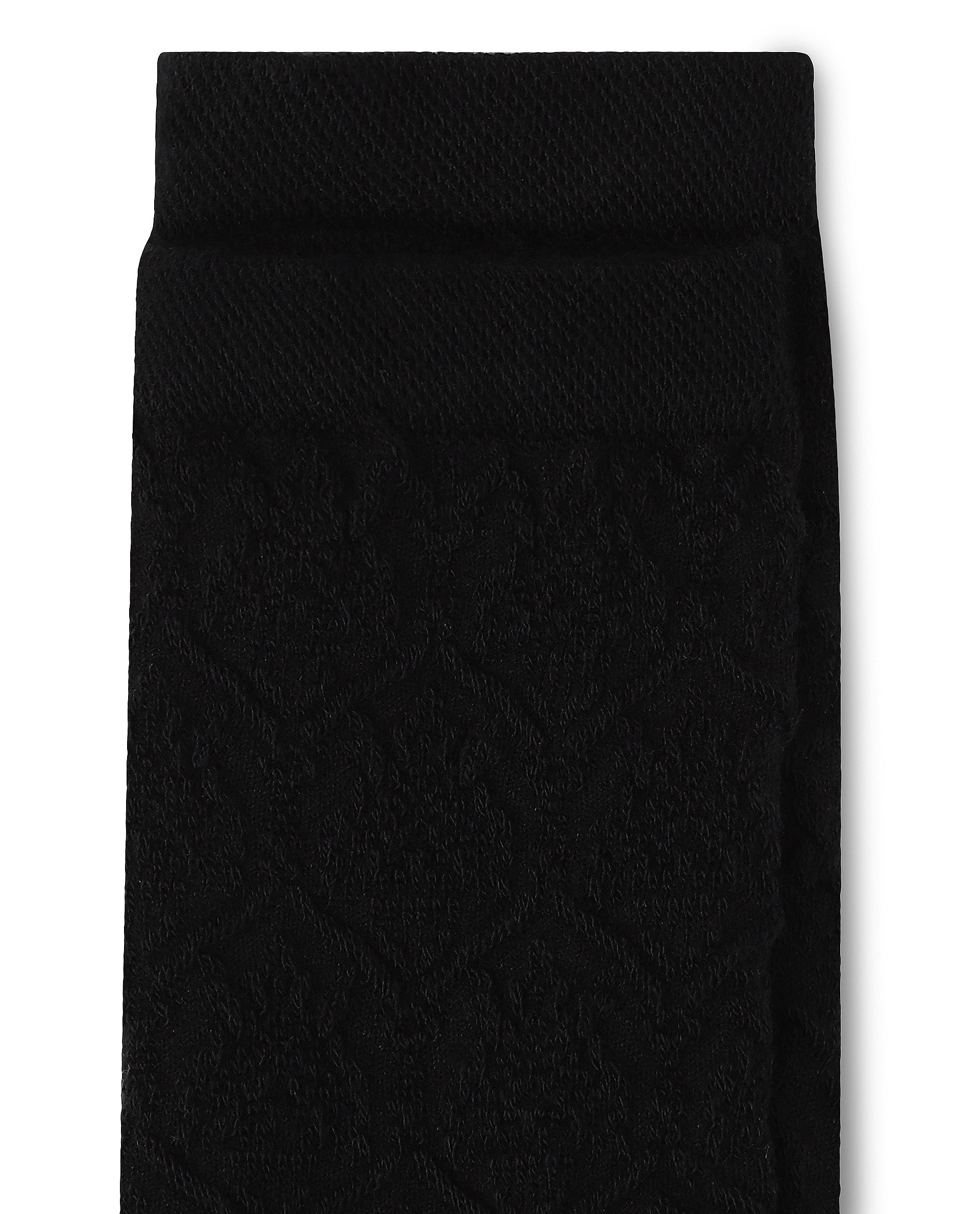 Rare Rabbit Men's Jacq Black Cotton Fabric Mid Calf Socks - Image 4